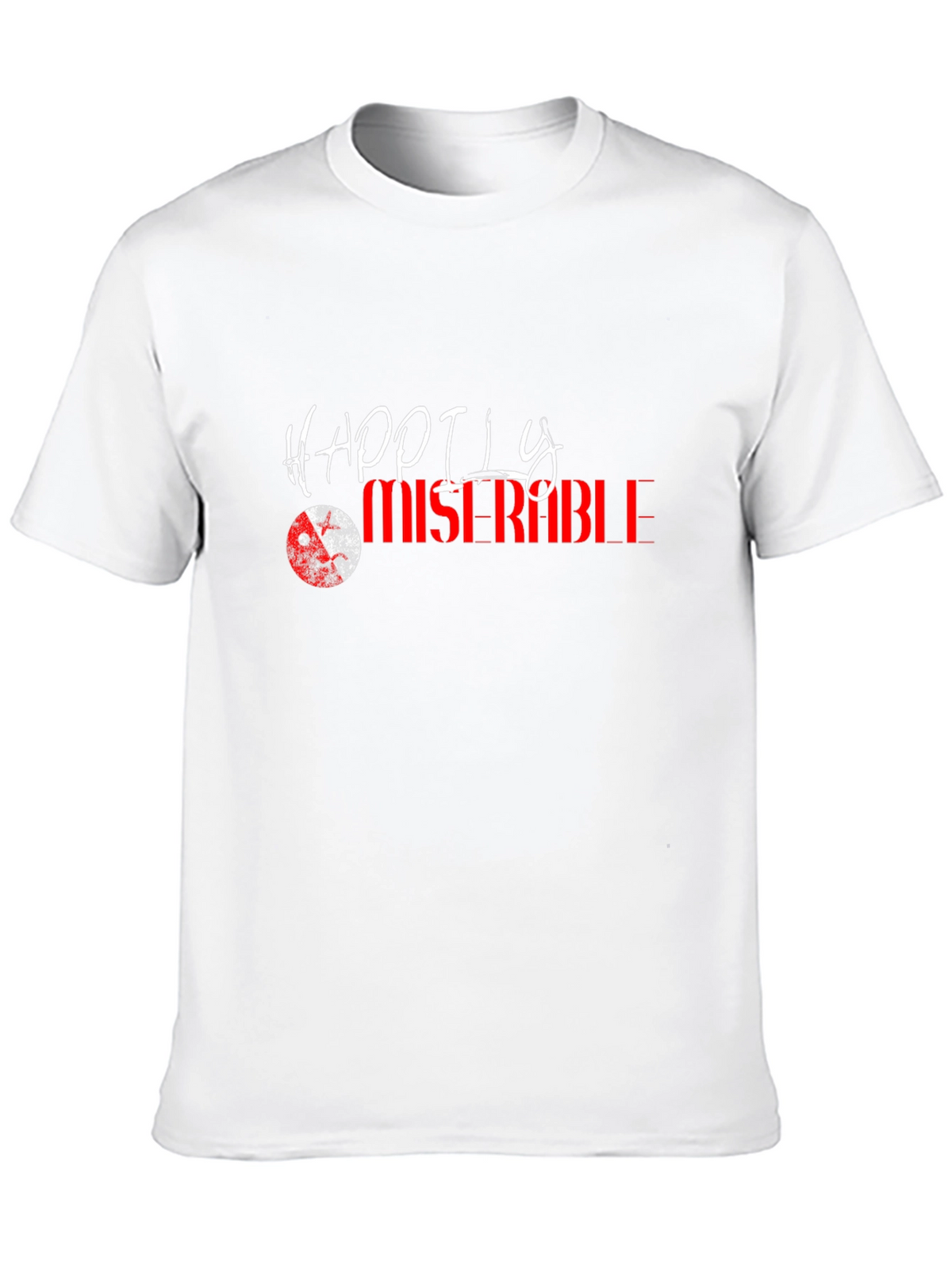 Happily Miserable Graphic Tee - Black Cotton Casual Shirt
