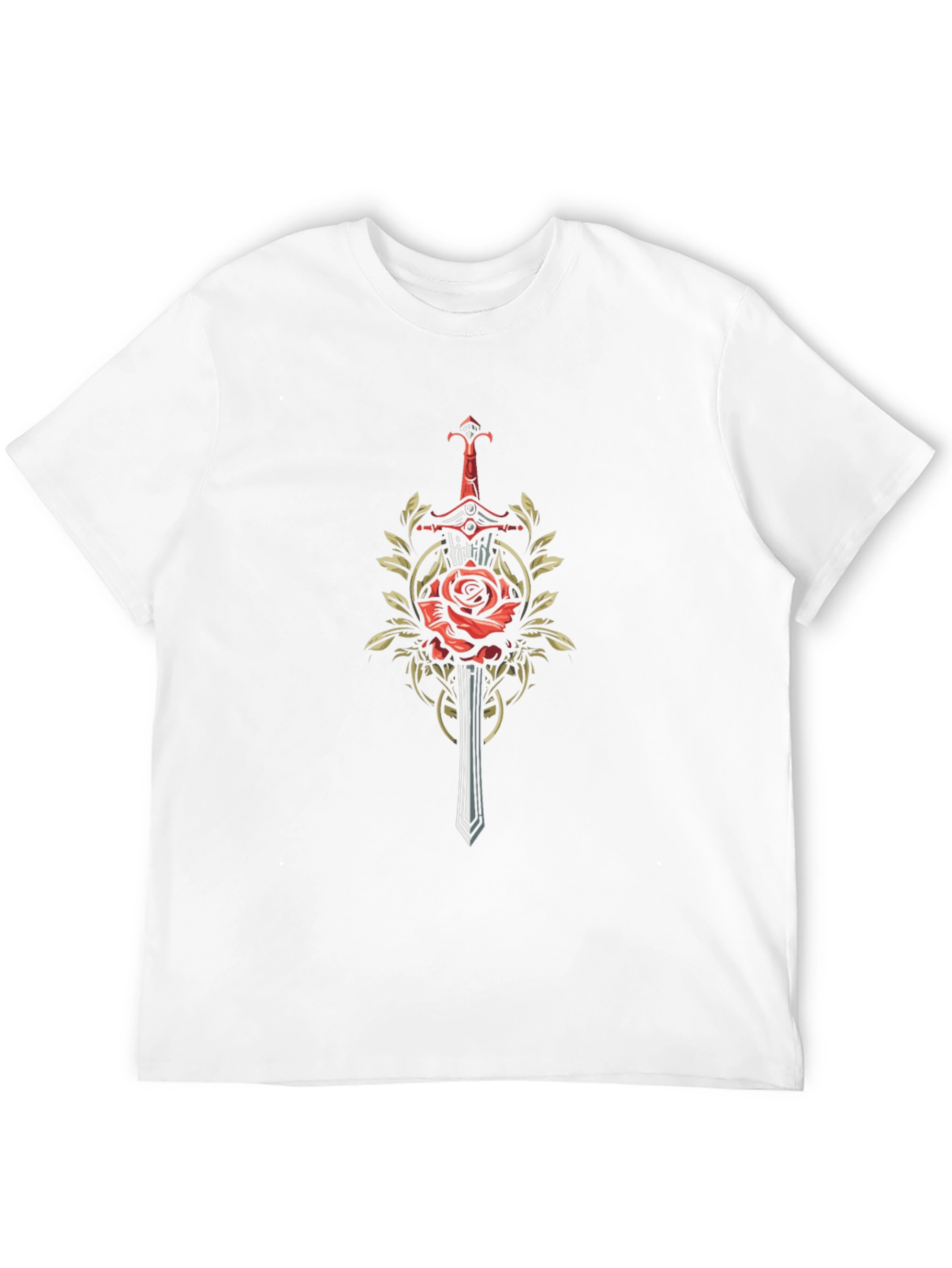 Rose & Sword Graphic Tee - Edgy Style