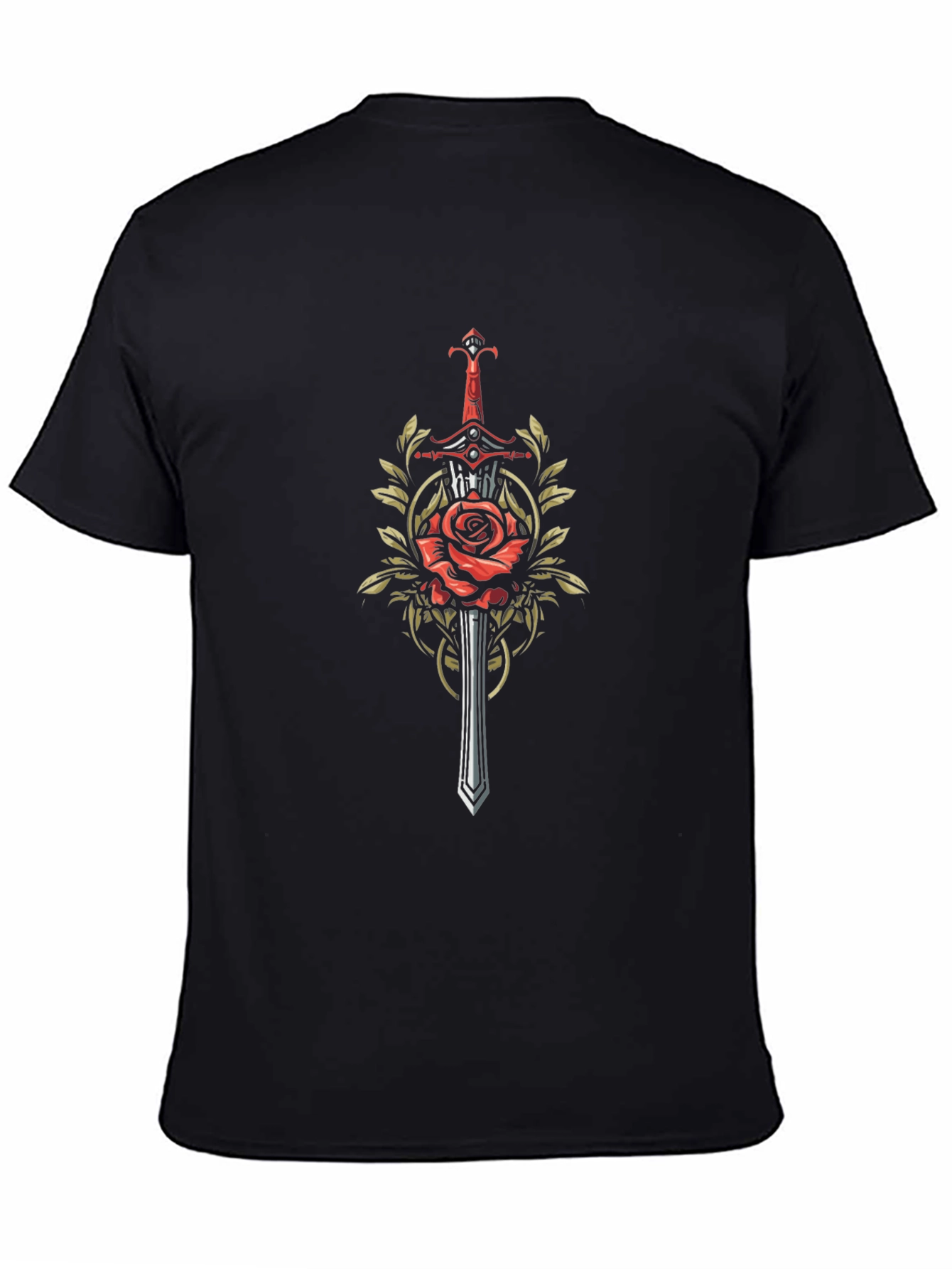 Rose & Sword Graphic Tee - Edgy Style