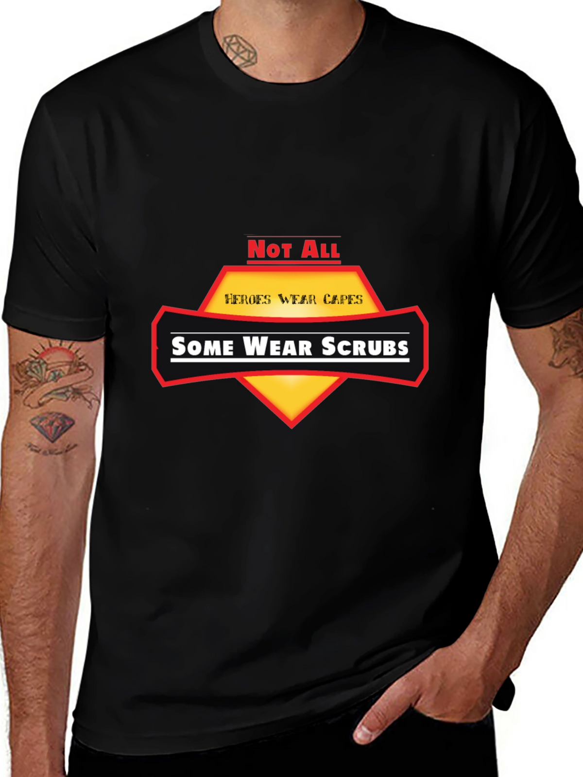 Heroes Wear Scrubs Graphic T-Shirt