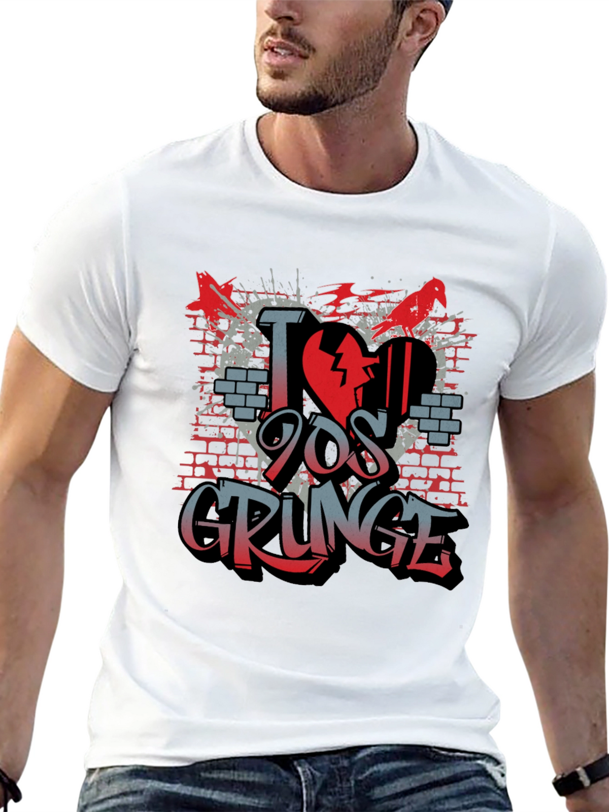 I Love 90s Grunge T-Shirt - Unique Graphic Tee