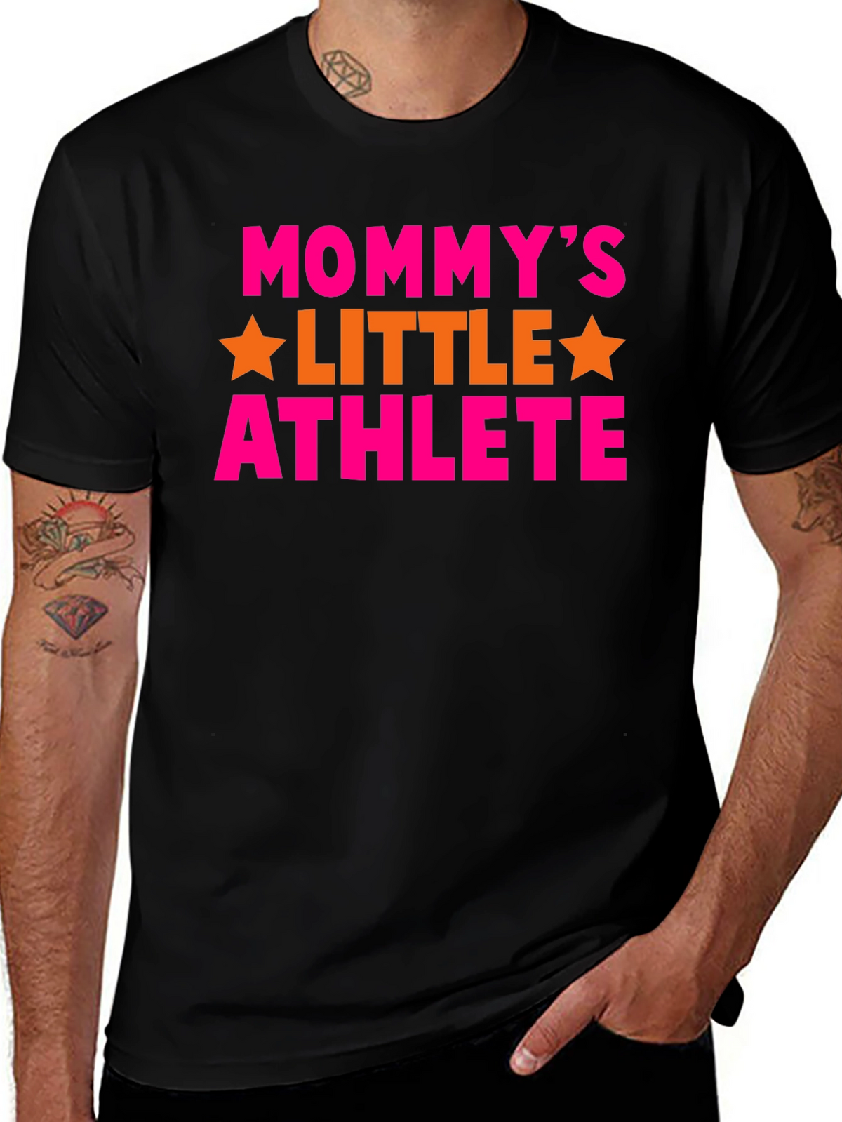 Mommys Little Athlete Black Graphic T-Shirt