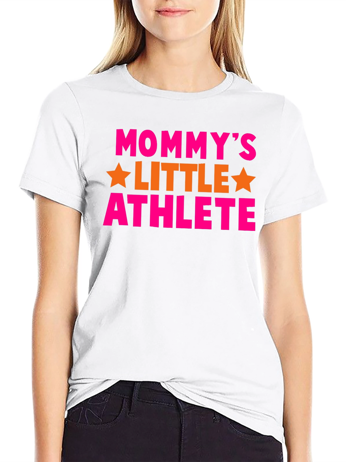 Mommys Little Athlete Black Graphic T-Shirt