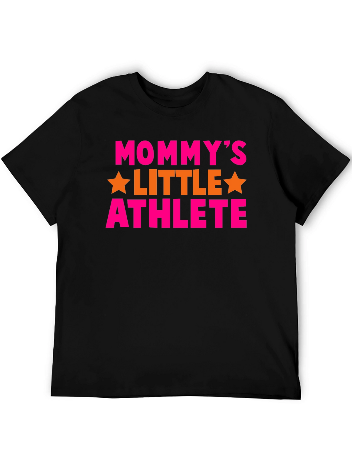 Mommys Little Athlete Black Graphic T-Shirt
