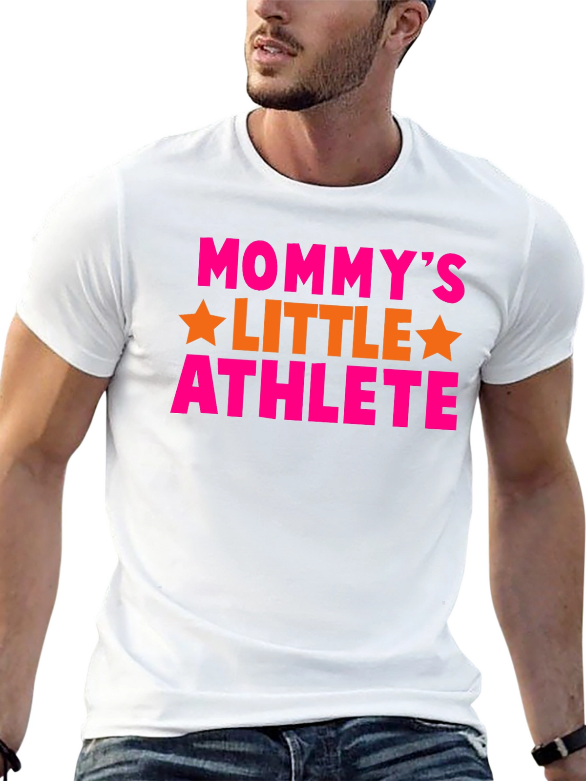Mommys Little Athlete Black Graphic T-Shirt