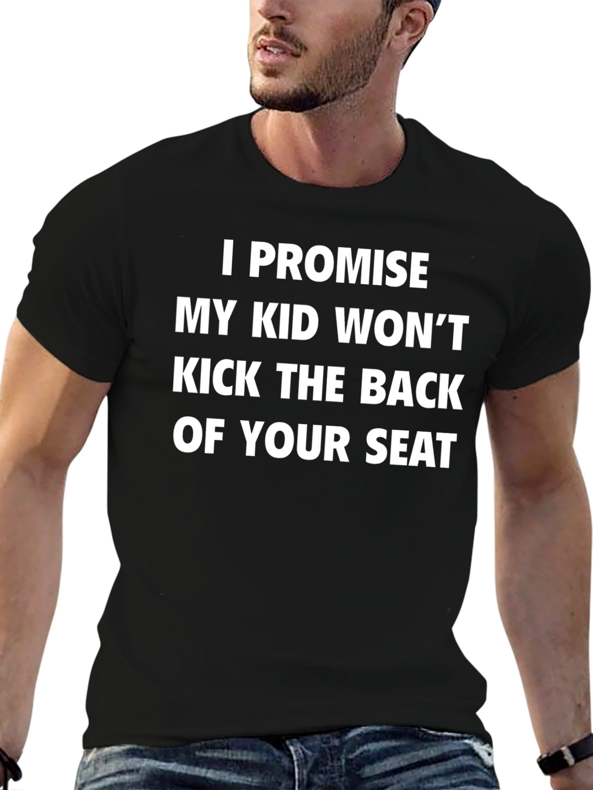 Funny Promise Kid Wont Kick Seat Novelty T-Shirt
