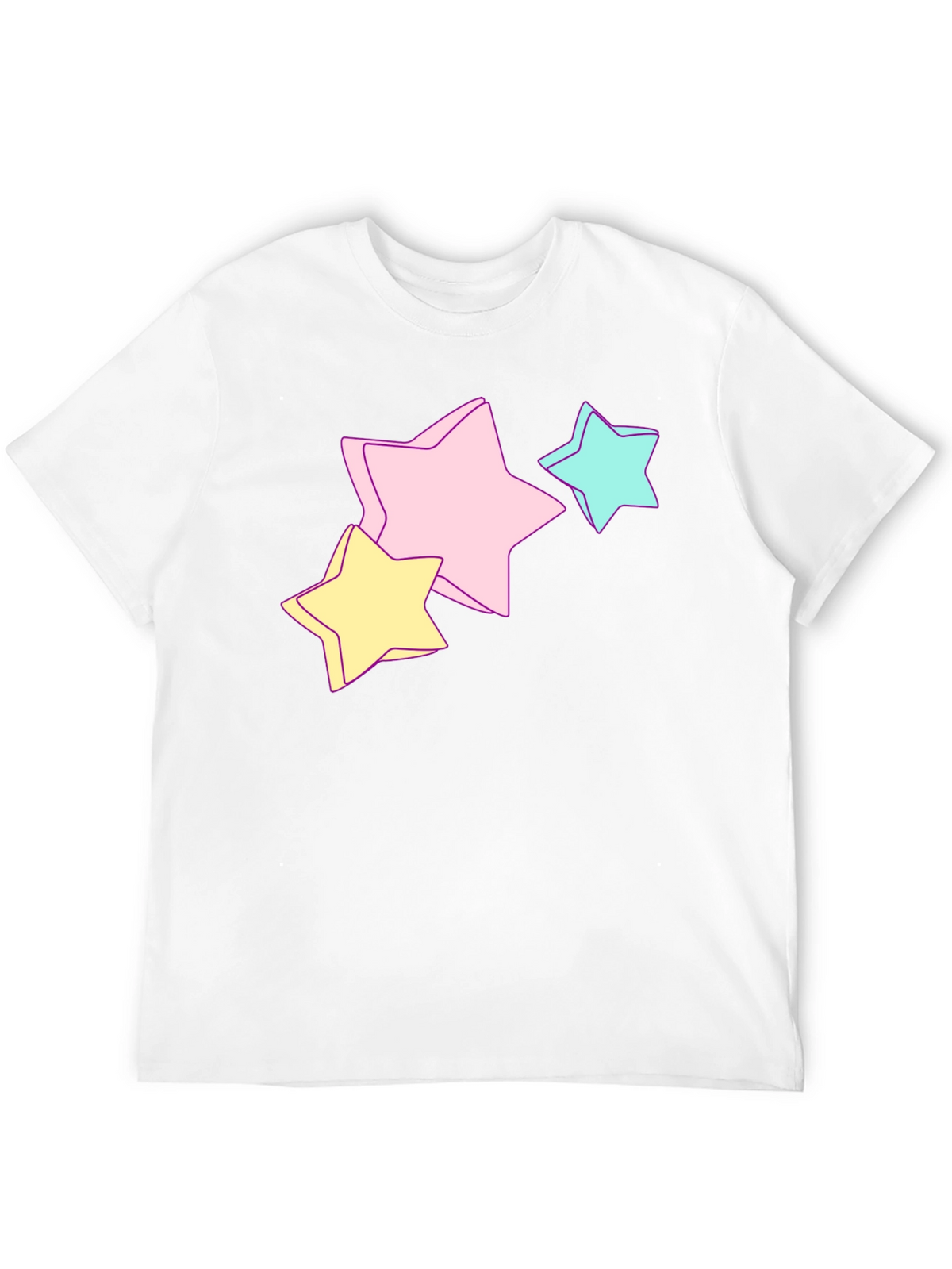 Pastel Star Graphic Black T-Shirt