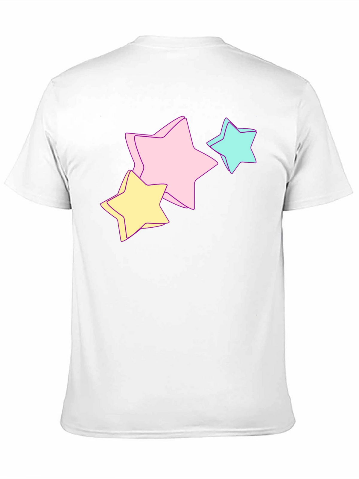 Pastel Star Graphic Black T-Shirt