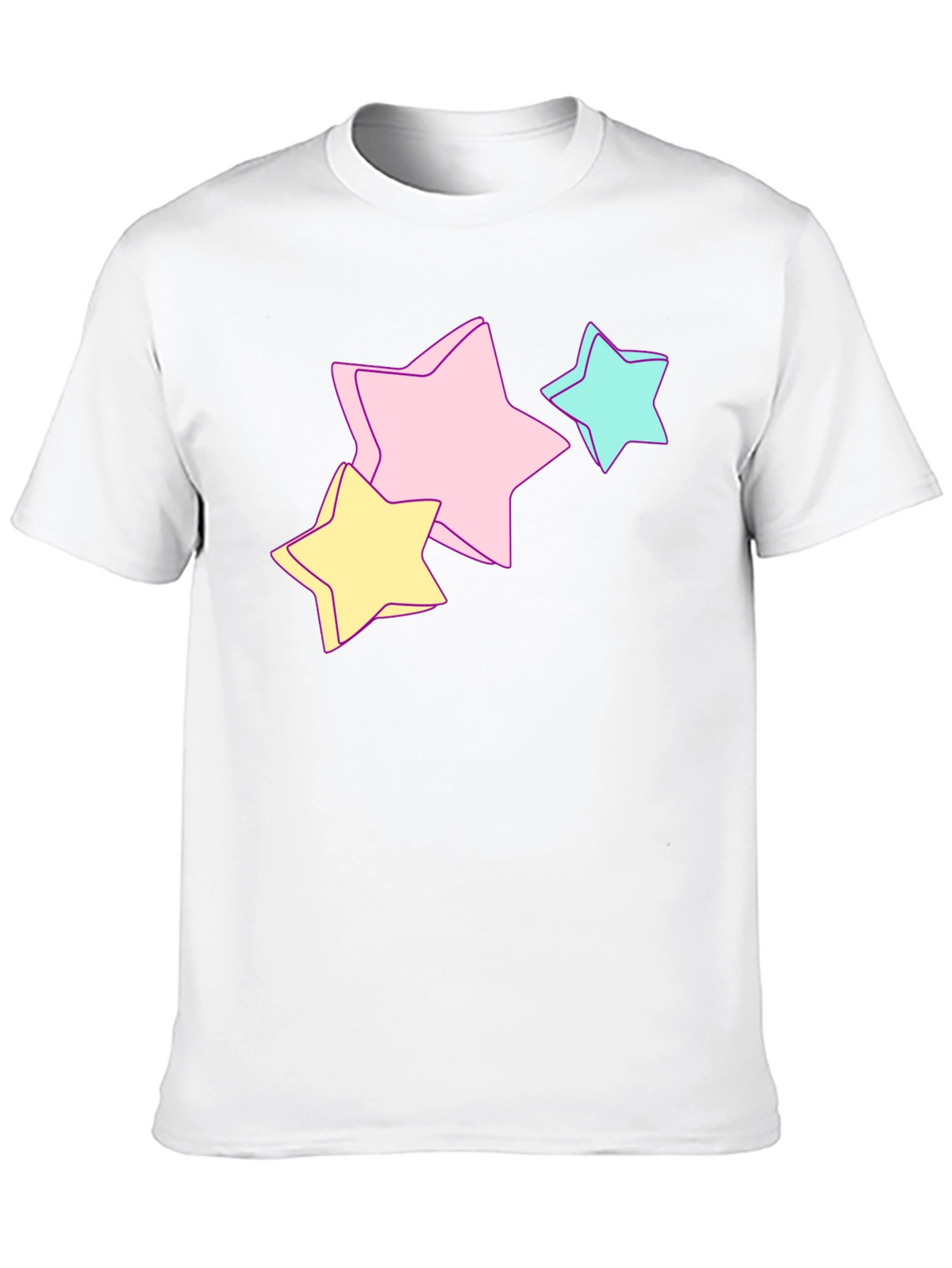 Pastel Star Graphic Black T-Shirt