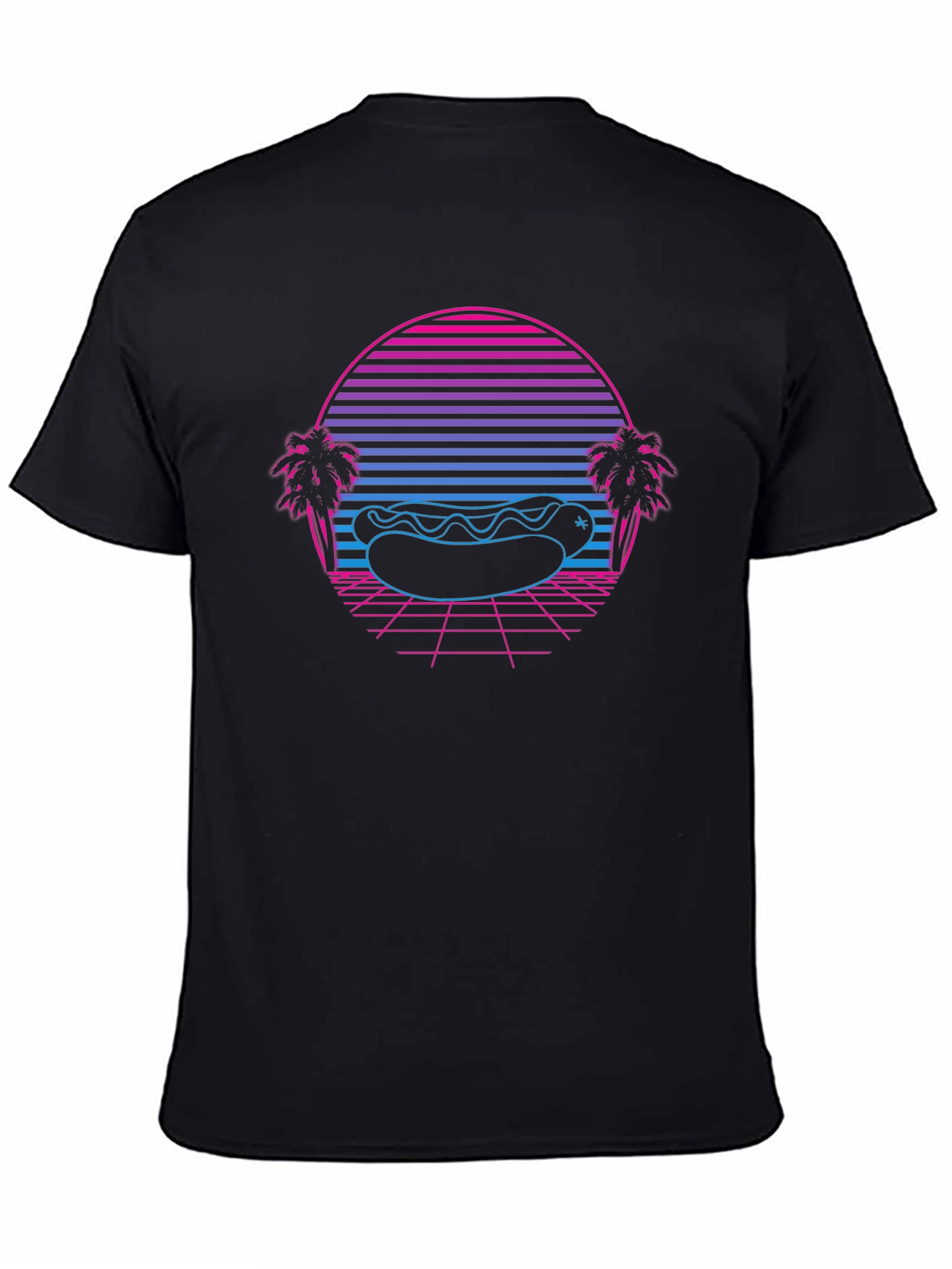 Retro Hotdog T-Shirt - Synthwave Beach Vibes