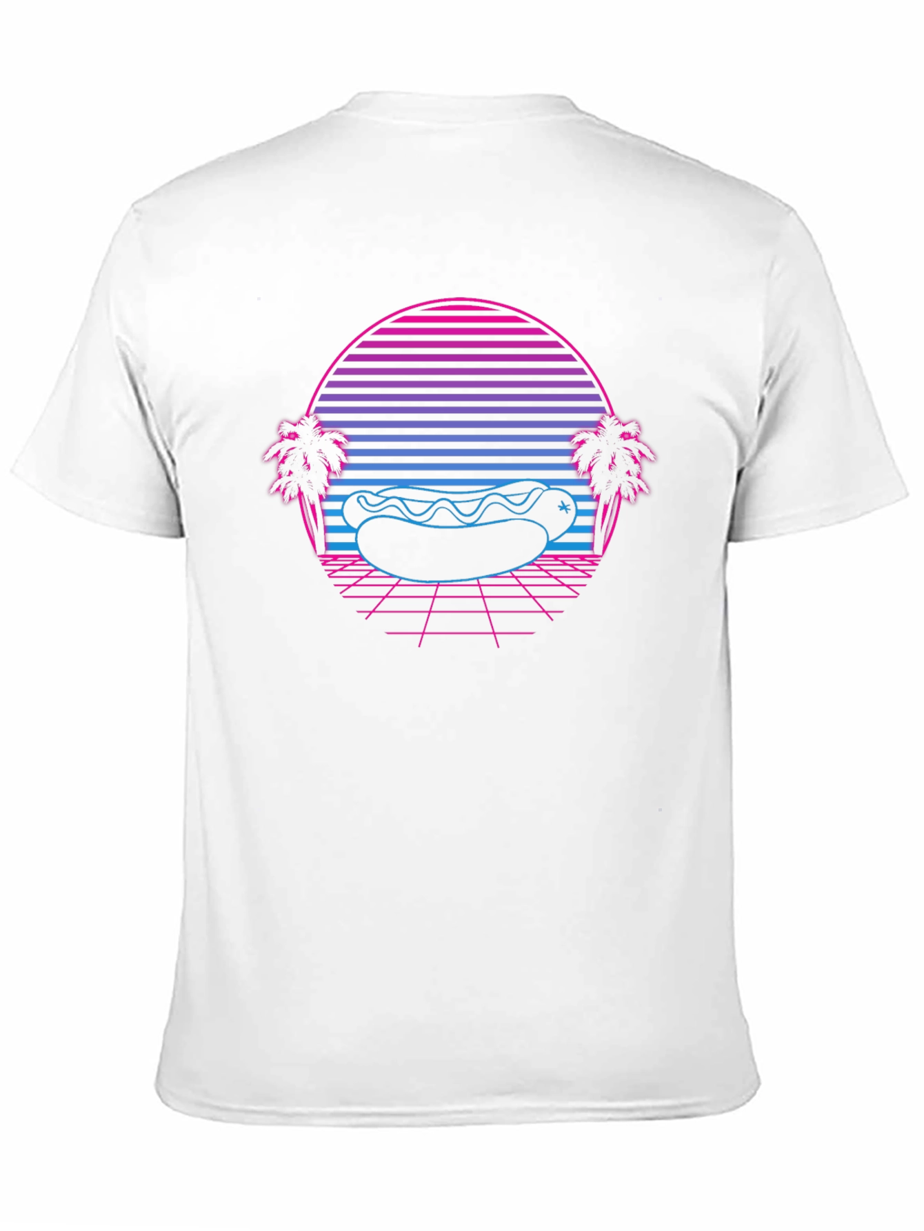 Retro Hotdog T-Shirt - Synthwave Beach Vibes