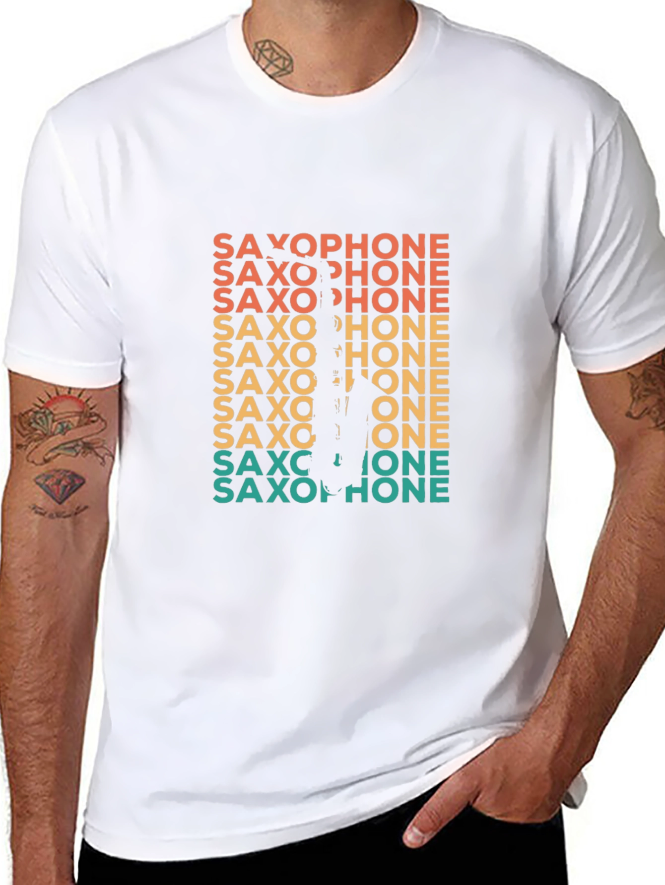 Retro Saxophone Player Graphic Tee