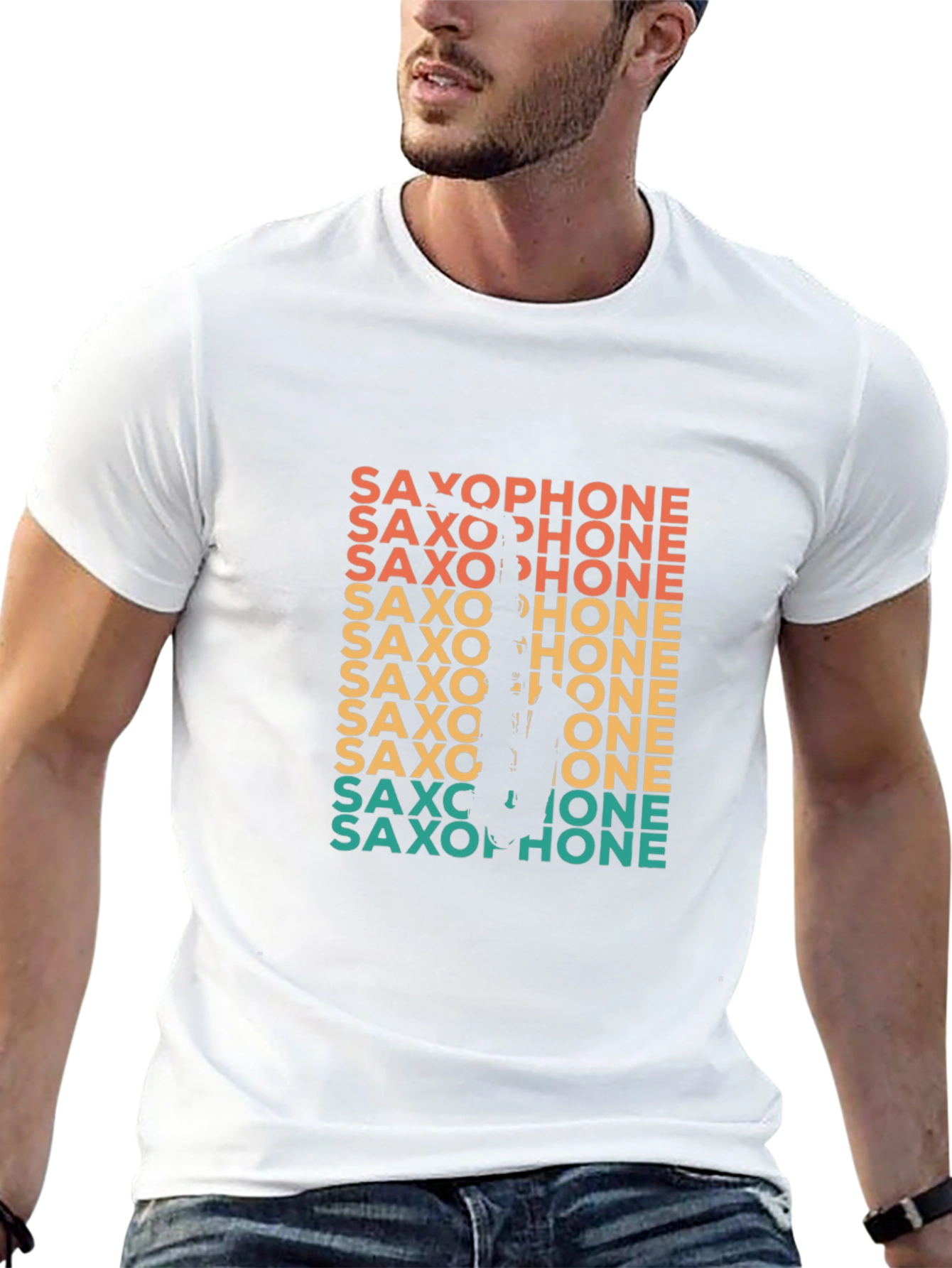 Retro Saxophone Player Graphic Tee
