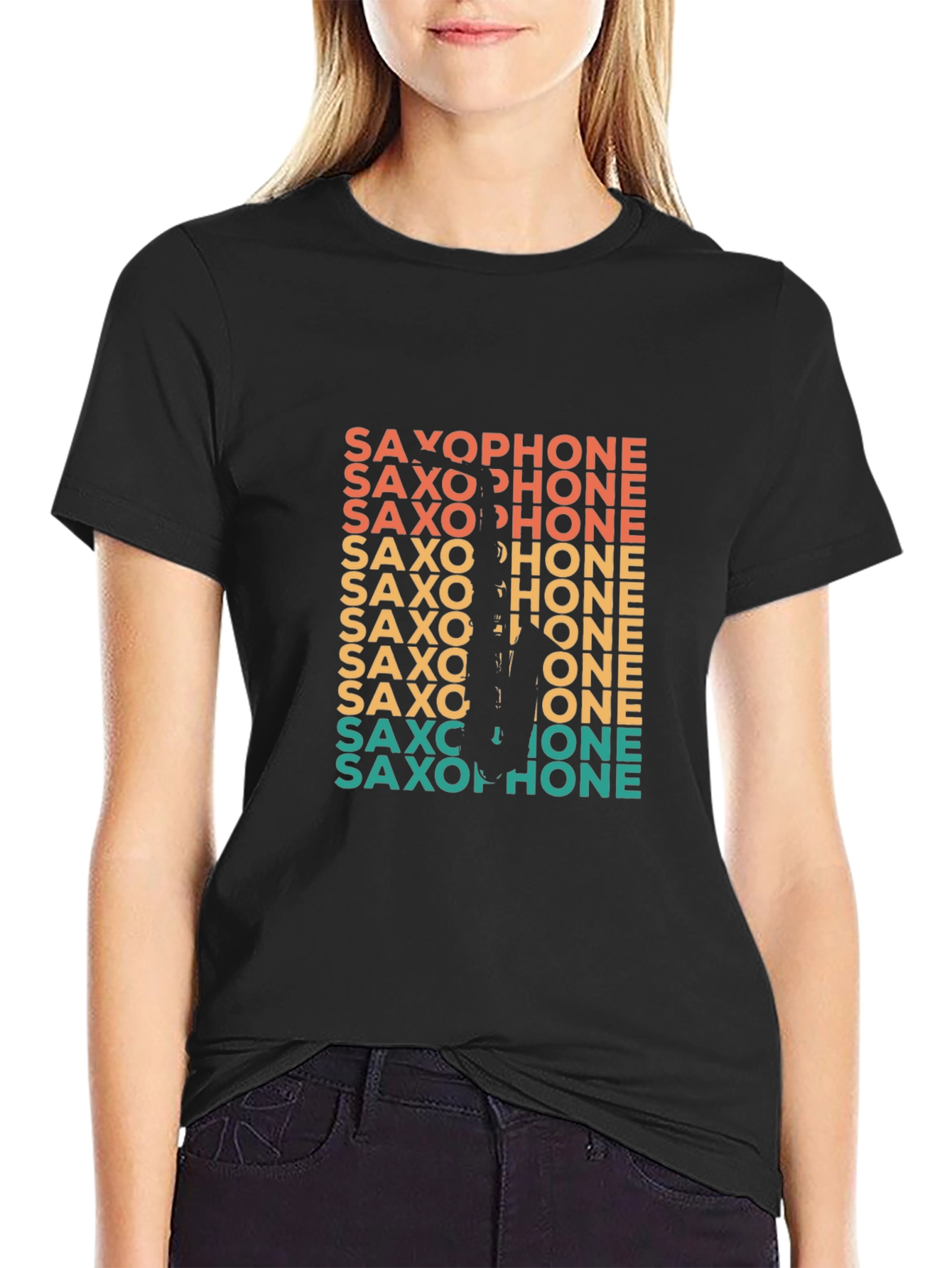 Retro Saxophone Player Graphic Tee