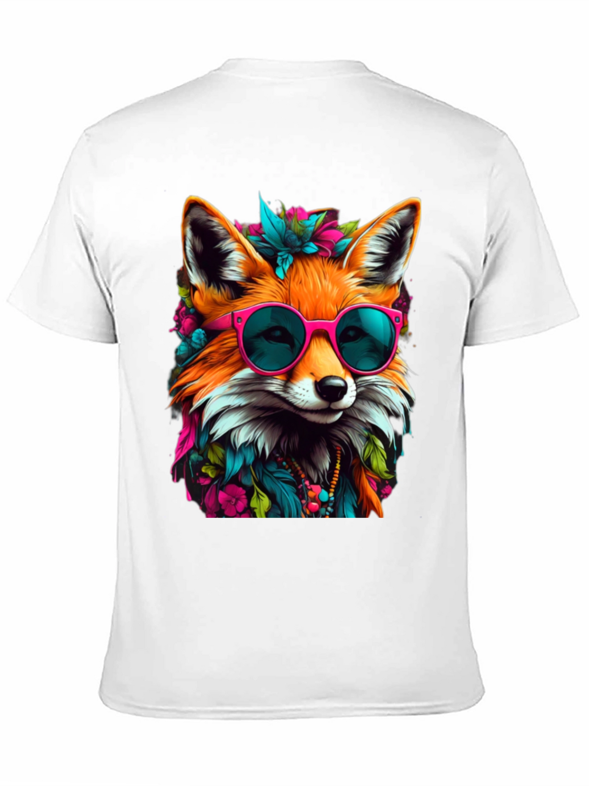 Fox with Sunglasses Graphic Tee - Stylish Animal Print