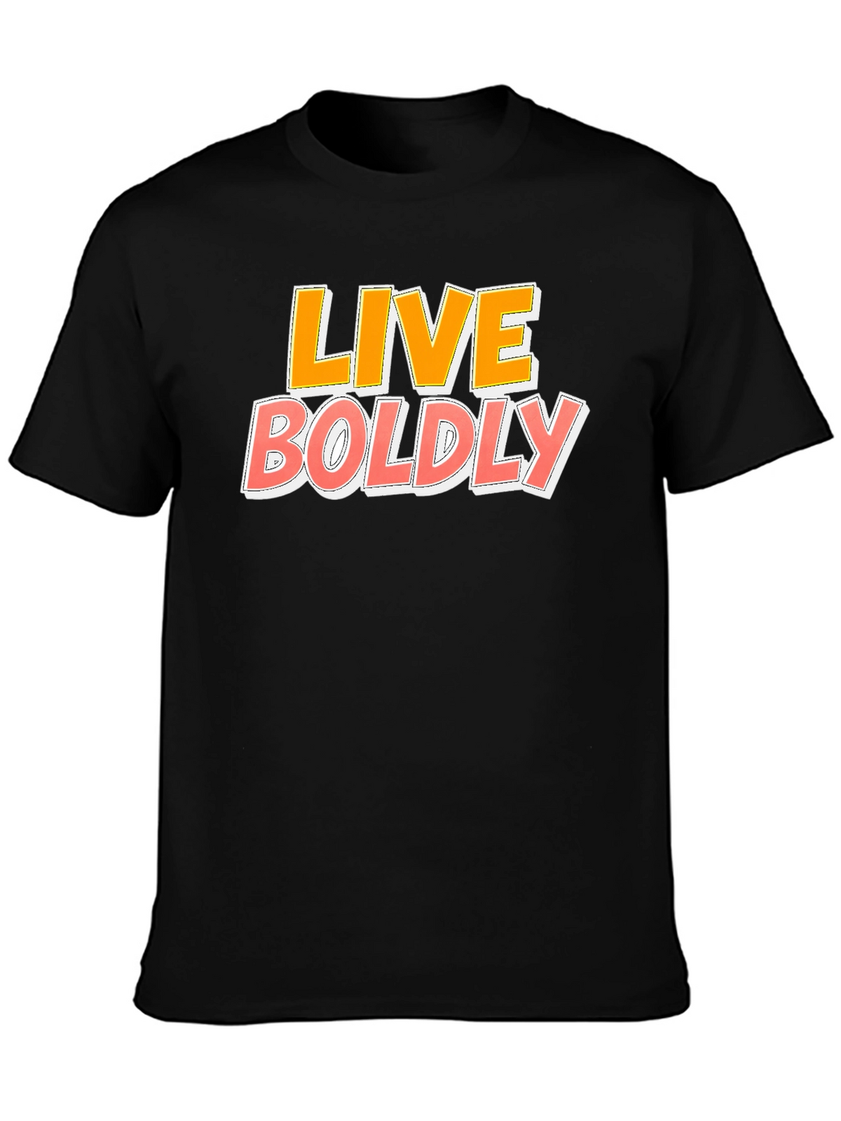 Live Boldly Graphic T-Shirt - Stylish Black Tee
