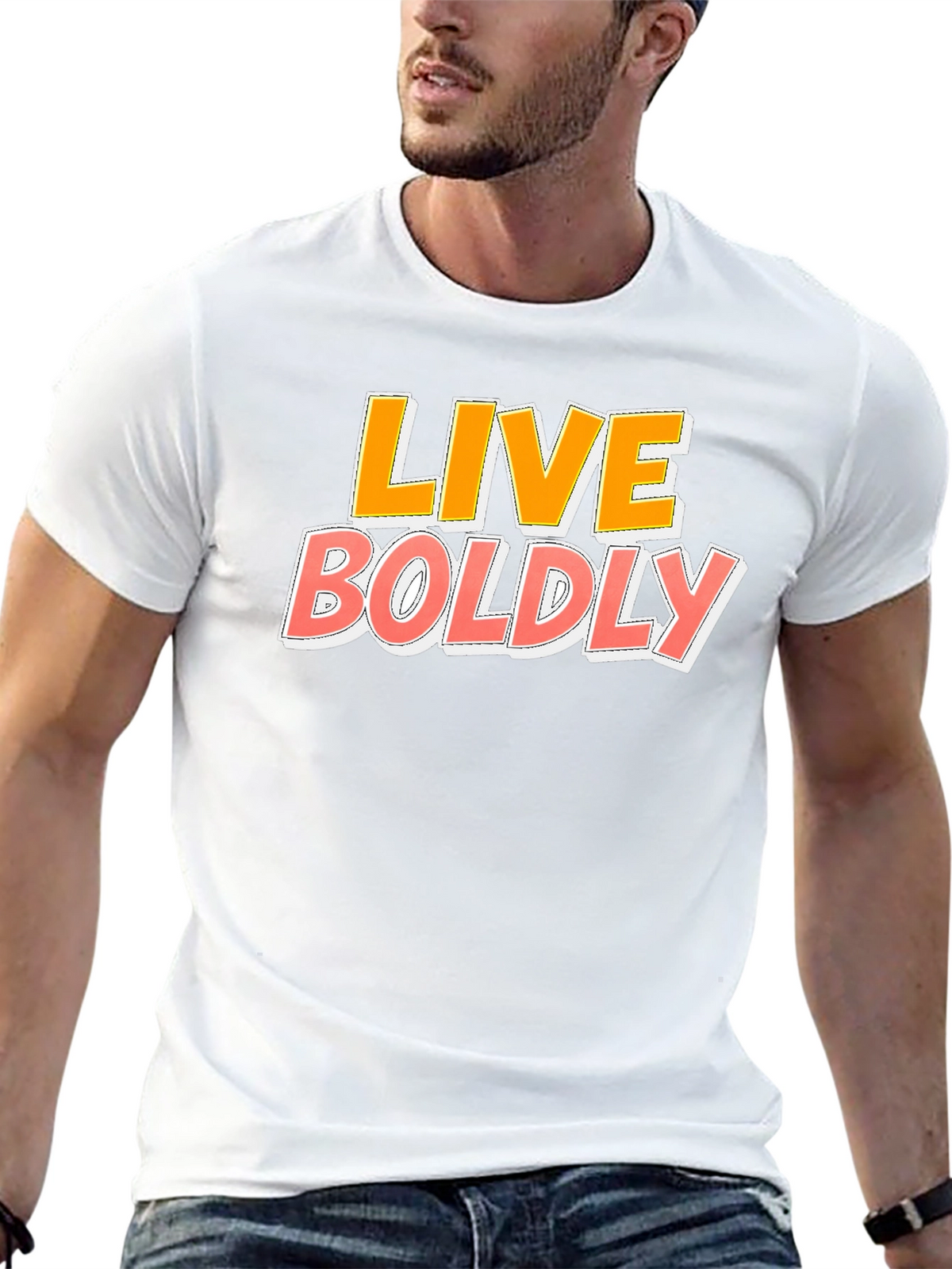 Live Boldly Graphic T-Shirt - Stylish Black Tee