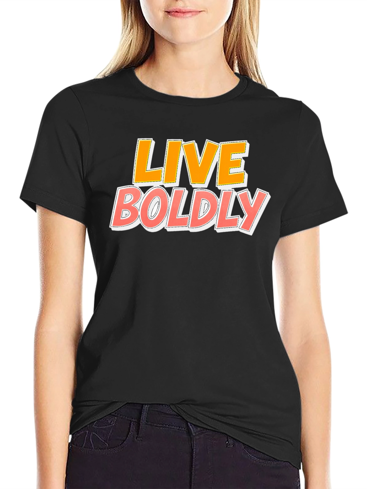 Live Boldly Graphic T-Shirt - Stylish Black Tee