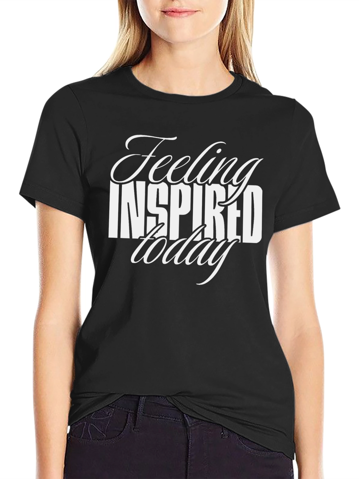 Feeling Inspired Today Black Graphic Tee