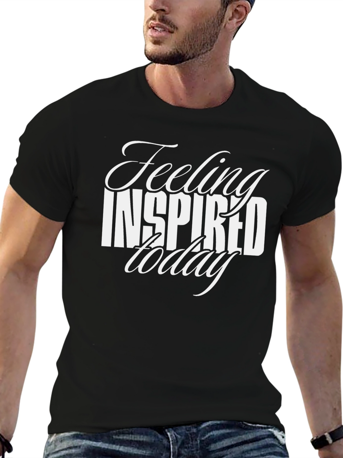Feeling Inspired Today Black Graphic Tee
