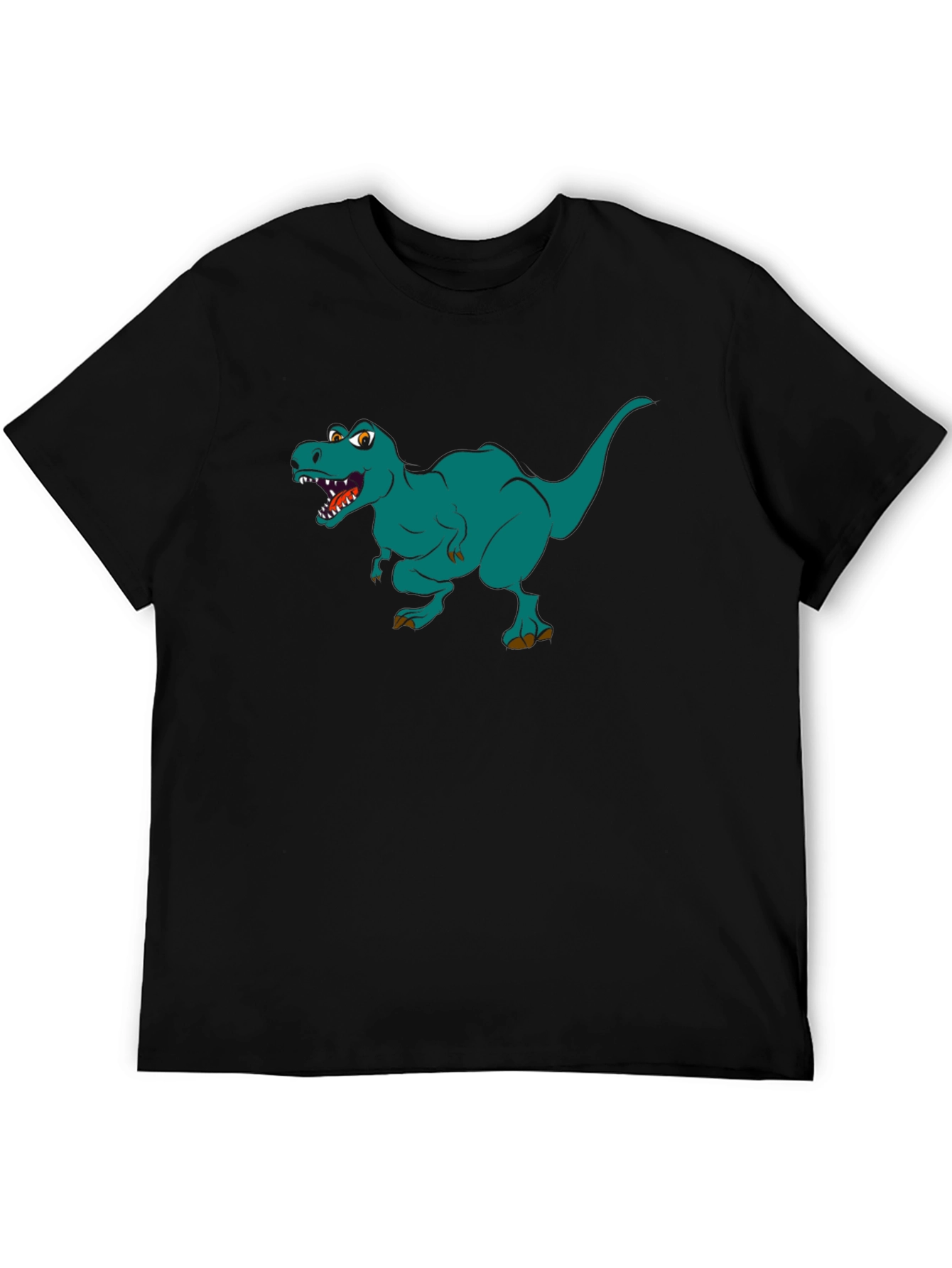 Dino T-Rex Graphic Print Black T-Shirt