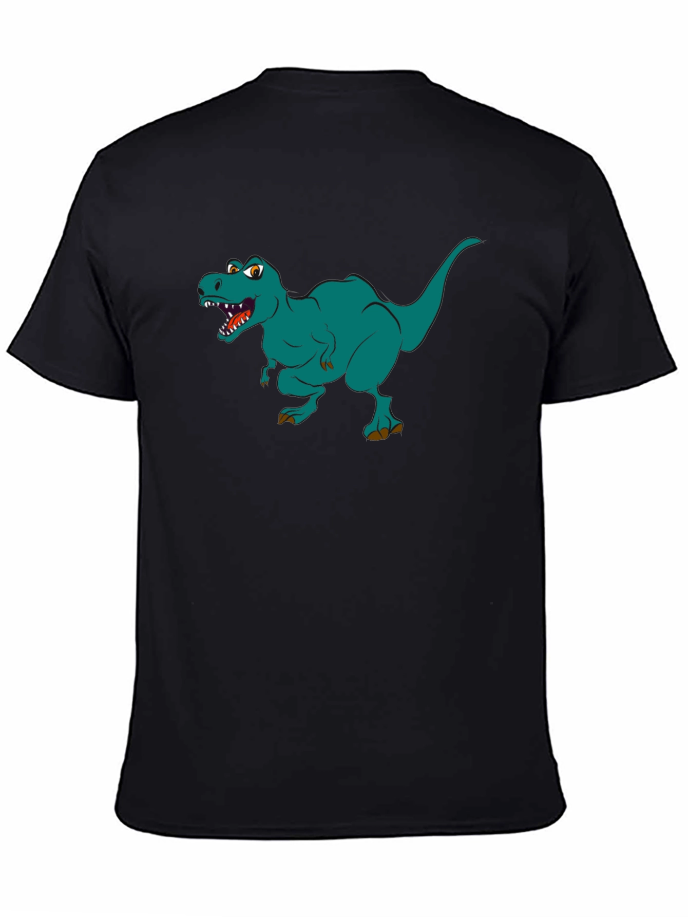 Dino T-Rex Graphic Print Black T-Shirt