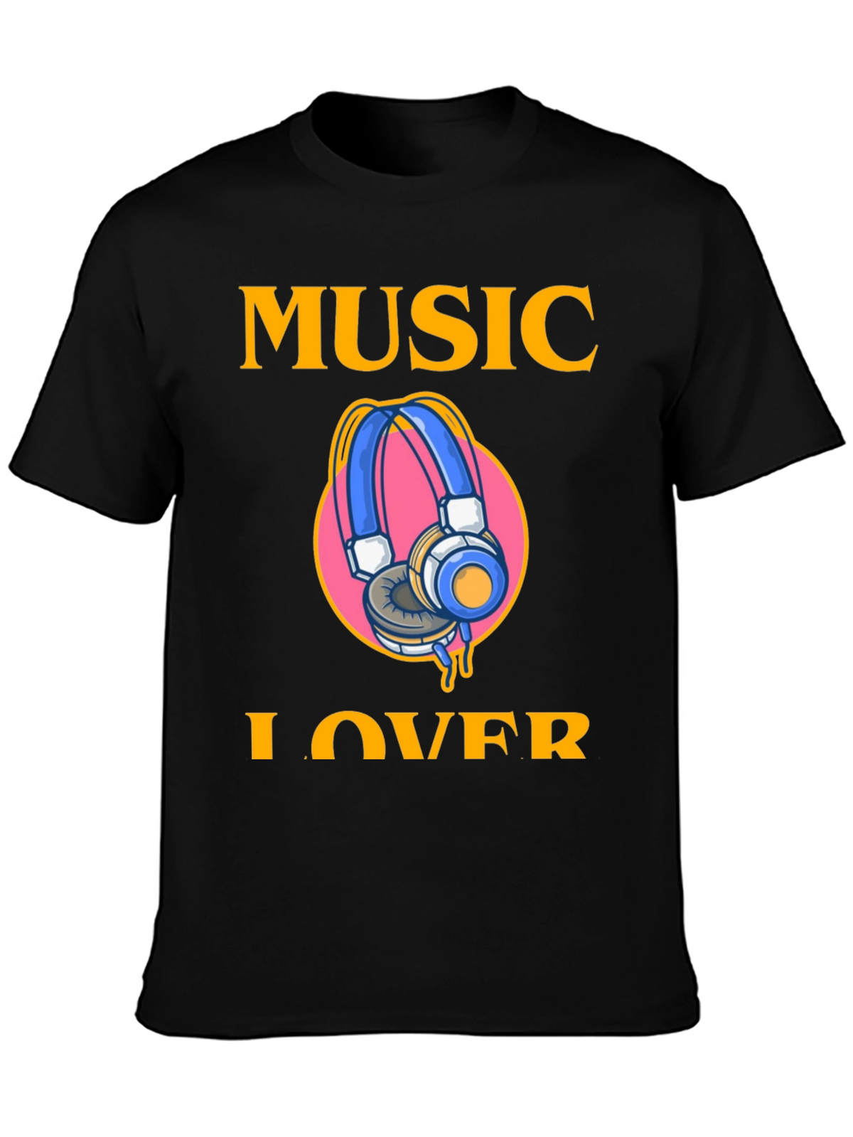 Music Lover Graphic Tee - Black Cotton T-Shirt