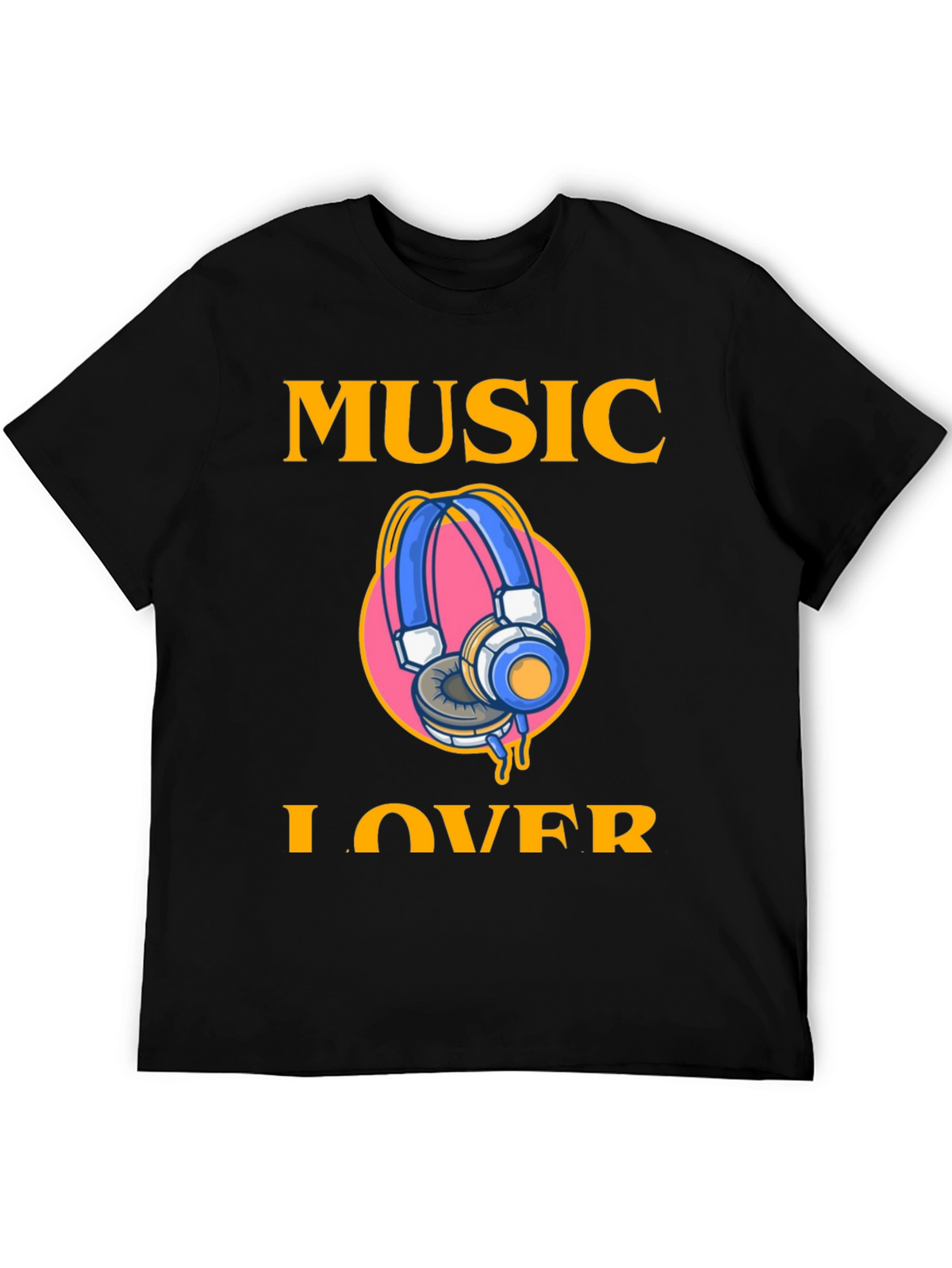 Music Lover Graphic Tee - Black Cotton T-Shirt