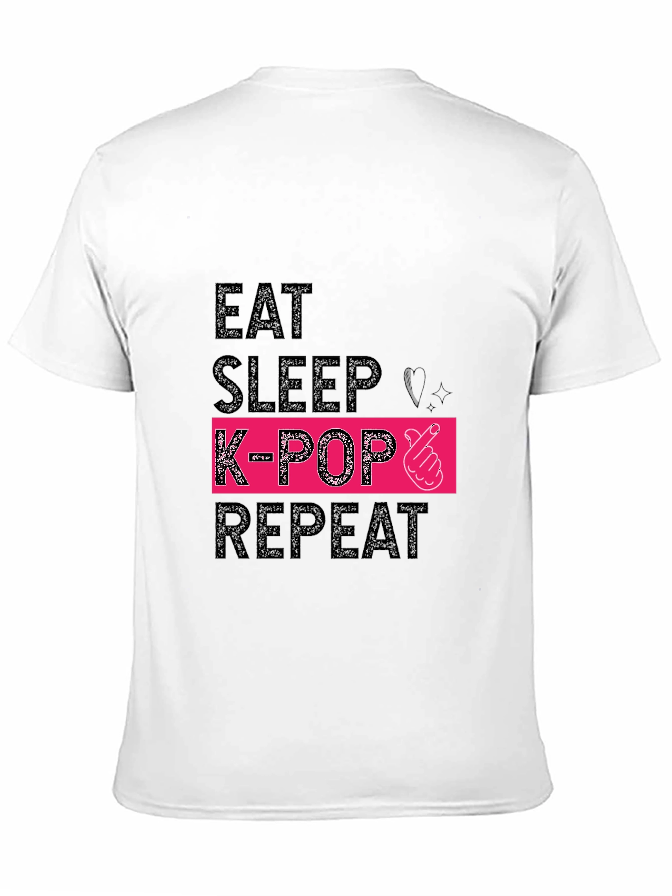 Eat Sleep K-Pop Repeat Black Graphic Tee
