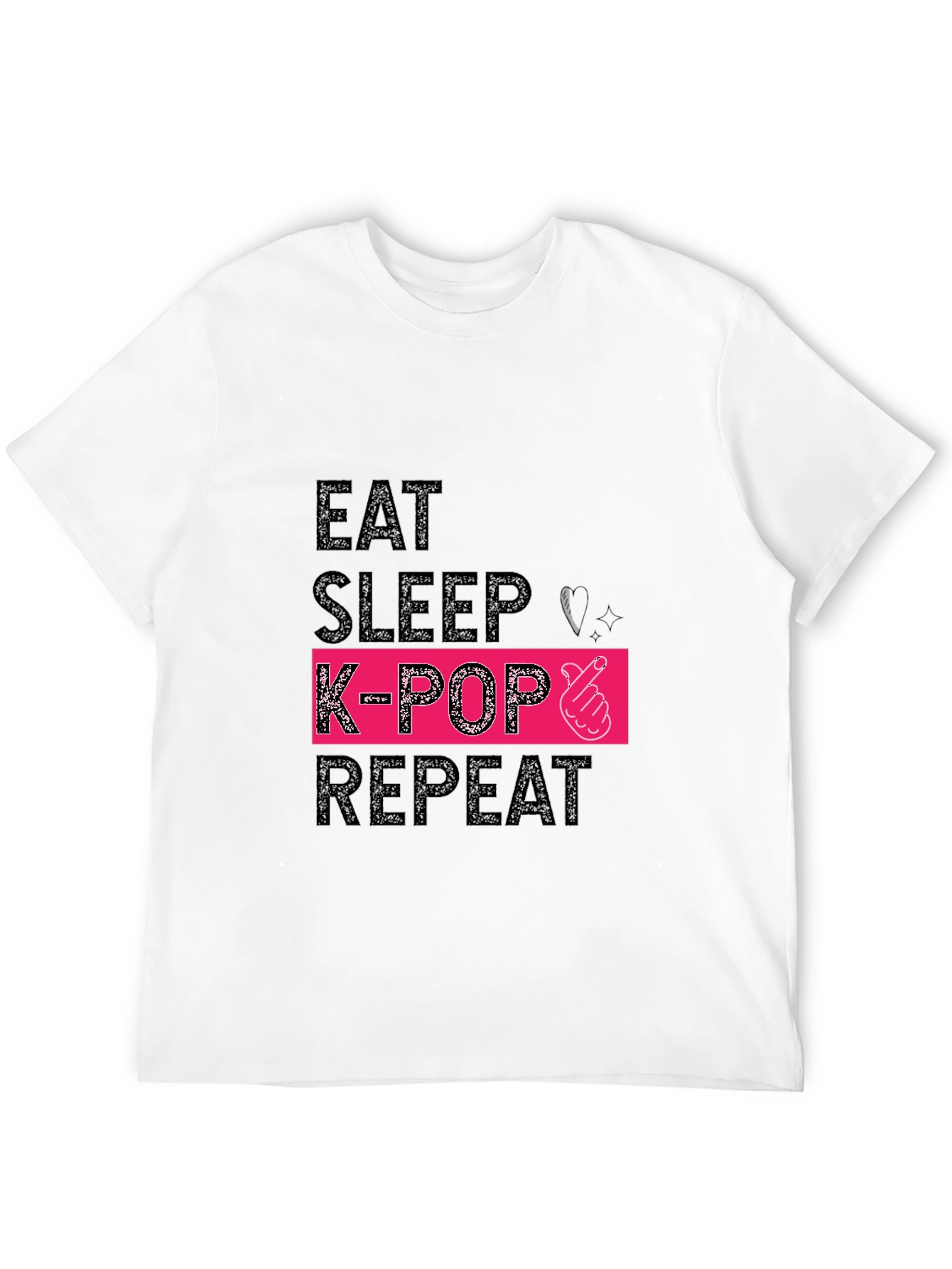 Eat Sleep K-Pop Repeat Black Graphic Tee