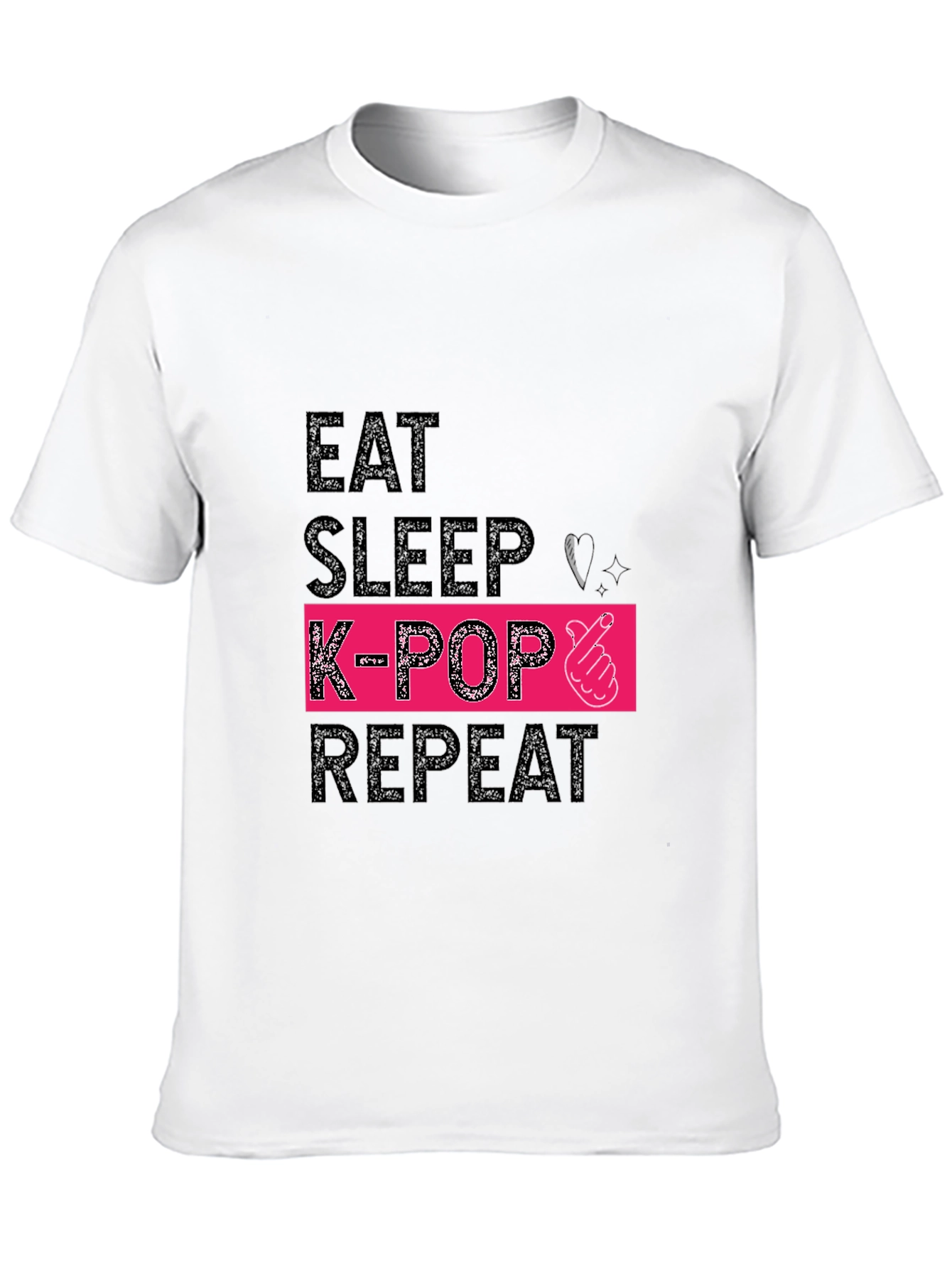 Eat Sleep K-Pop Repeat Black Graphic Tee