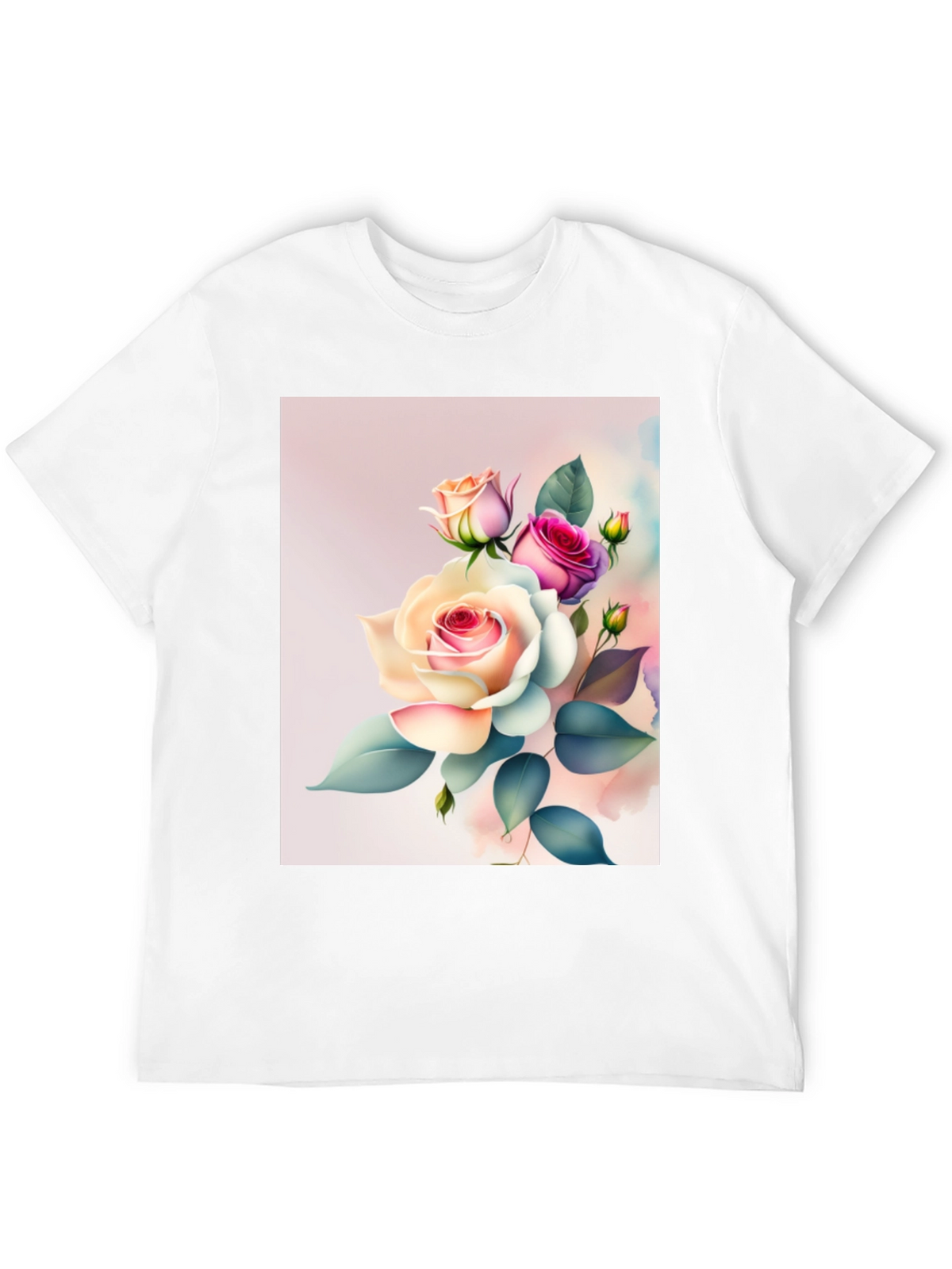 Floral Rose Graphic Black T-Shirt