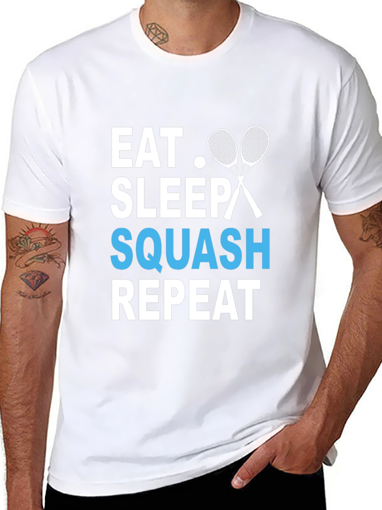 Eat Sleep Squash Repeat Graphic T-Shirt
