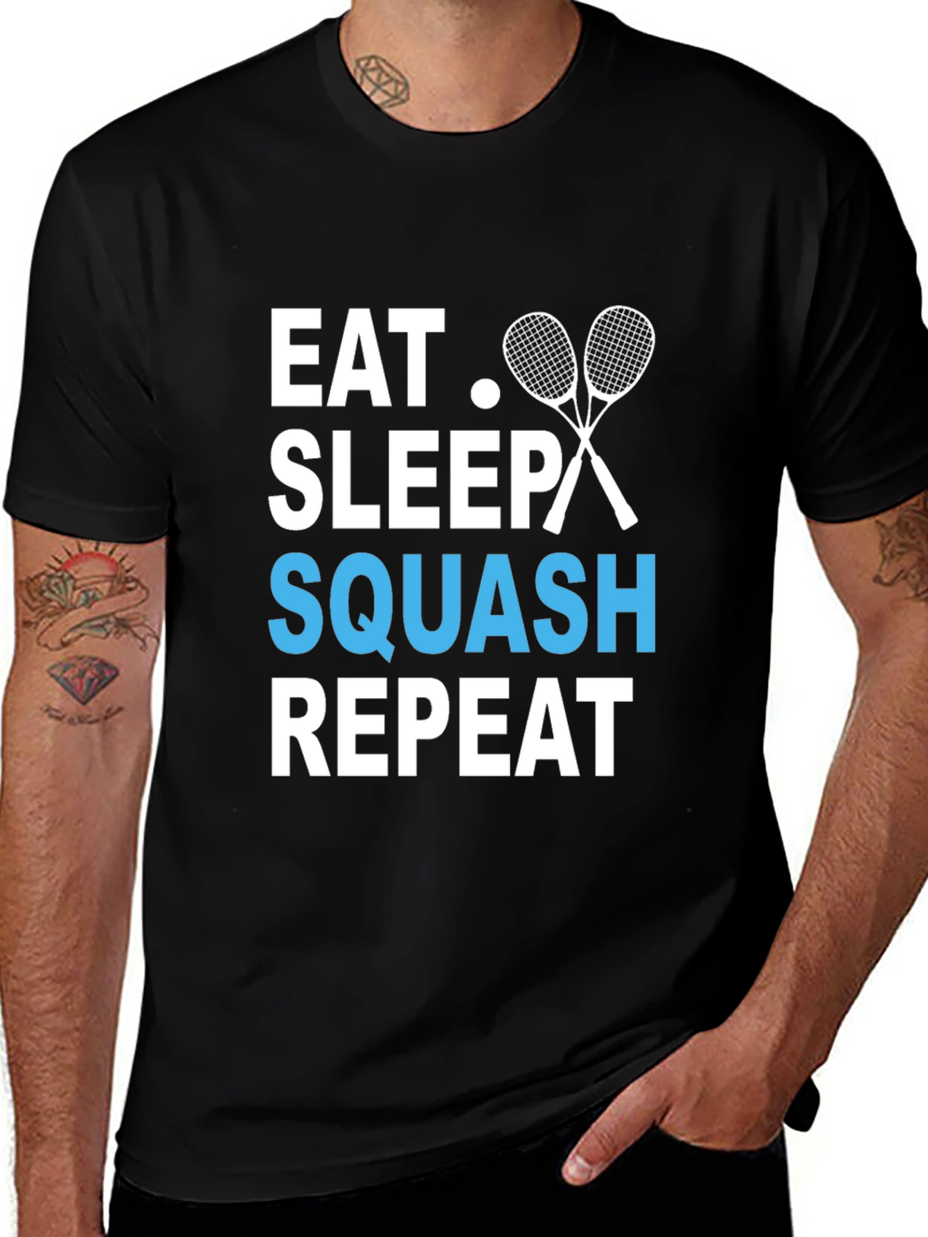 Eat Sleep Squash Repeat Graphic T-Shirt