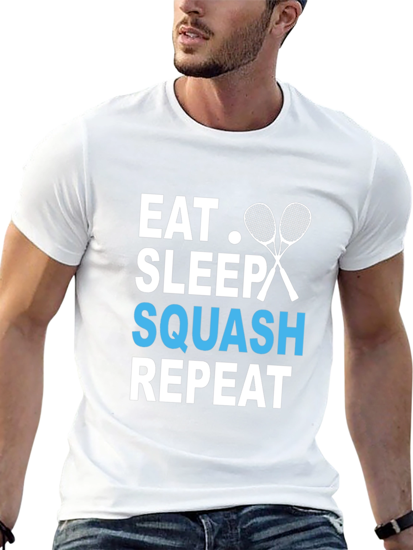 Eat Sleep Squash Repeat Graphic T-Shirt