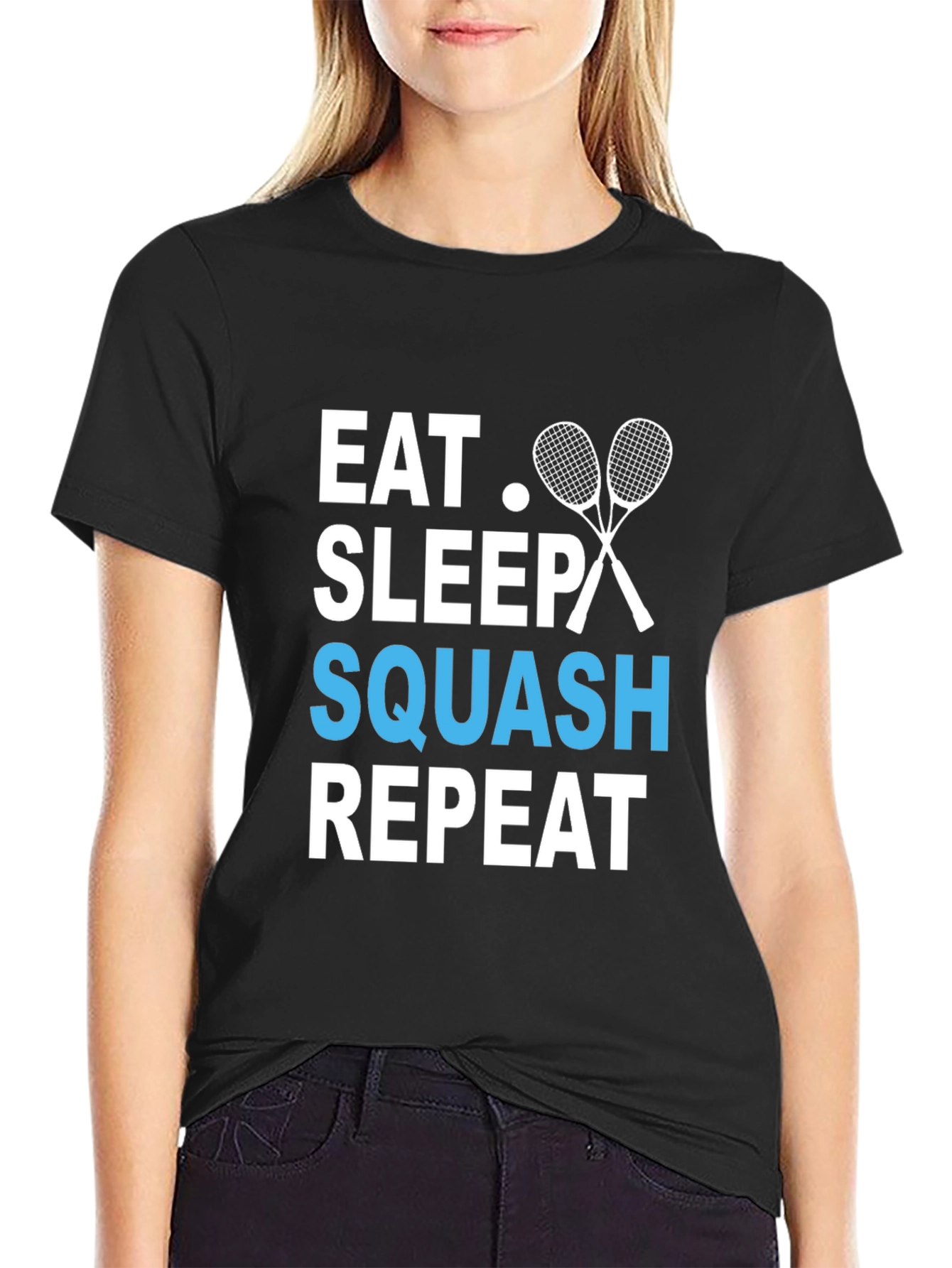 Eat Sleep Squash Repeat Graphic T-Shirt