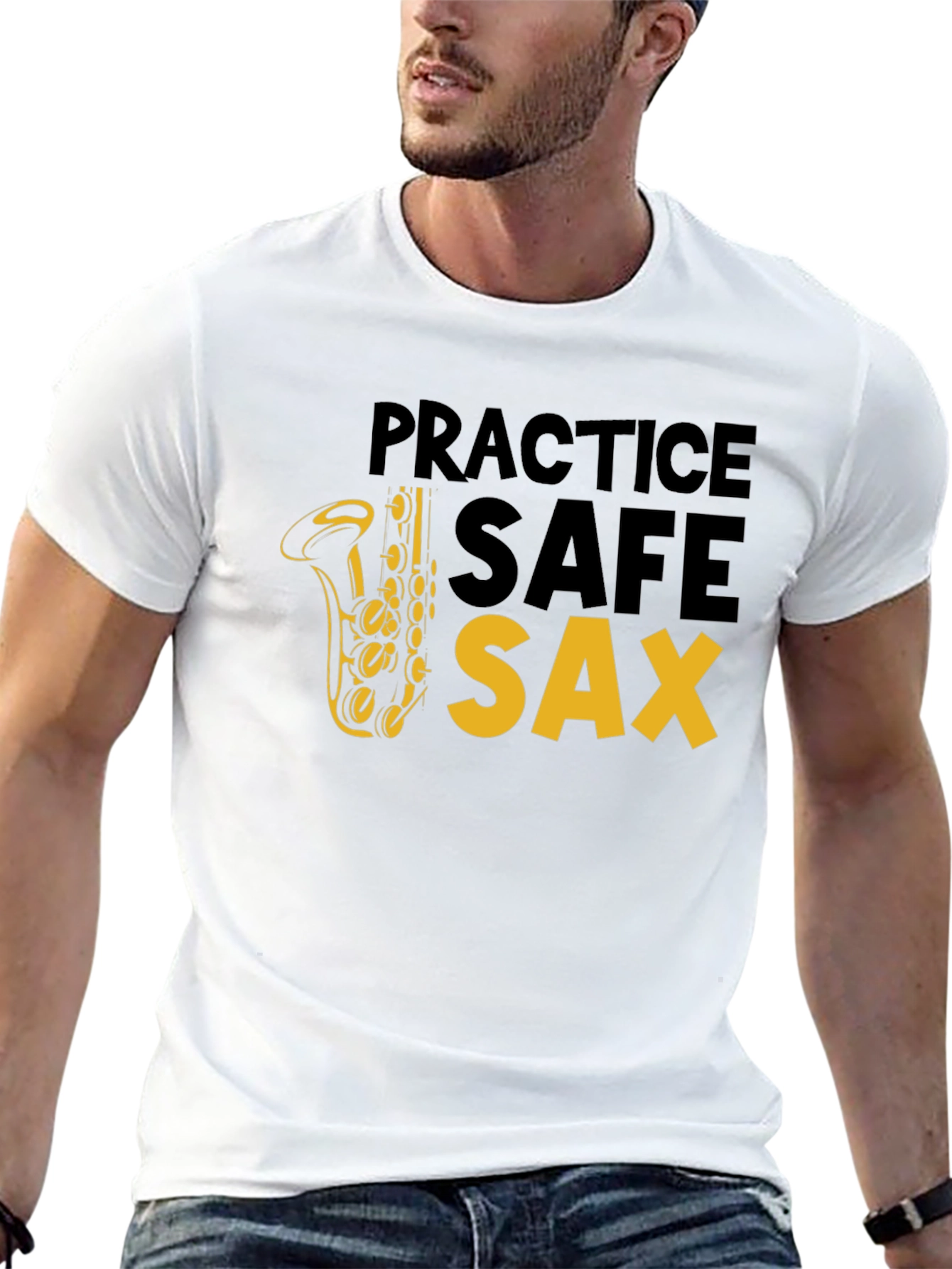 Practice Safe Sax T-Shirt - Music Lover Tee