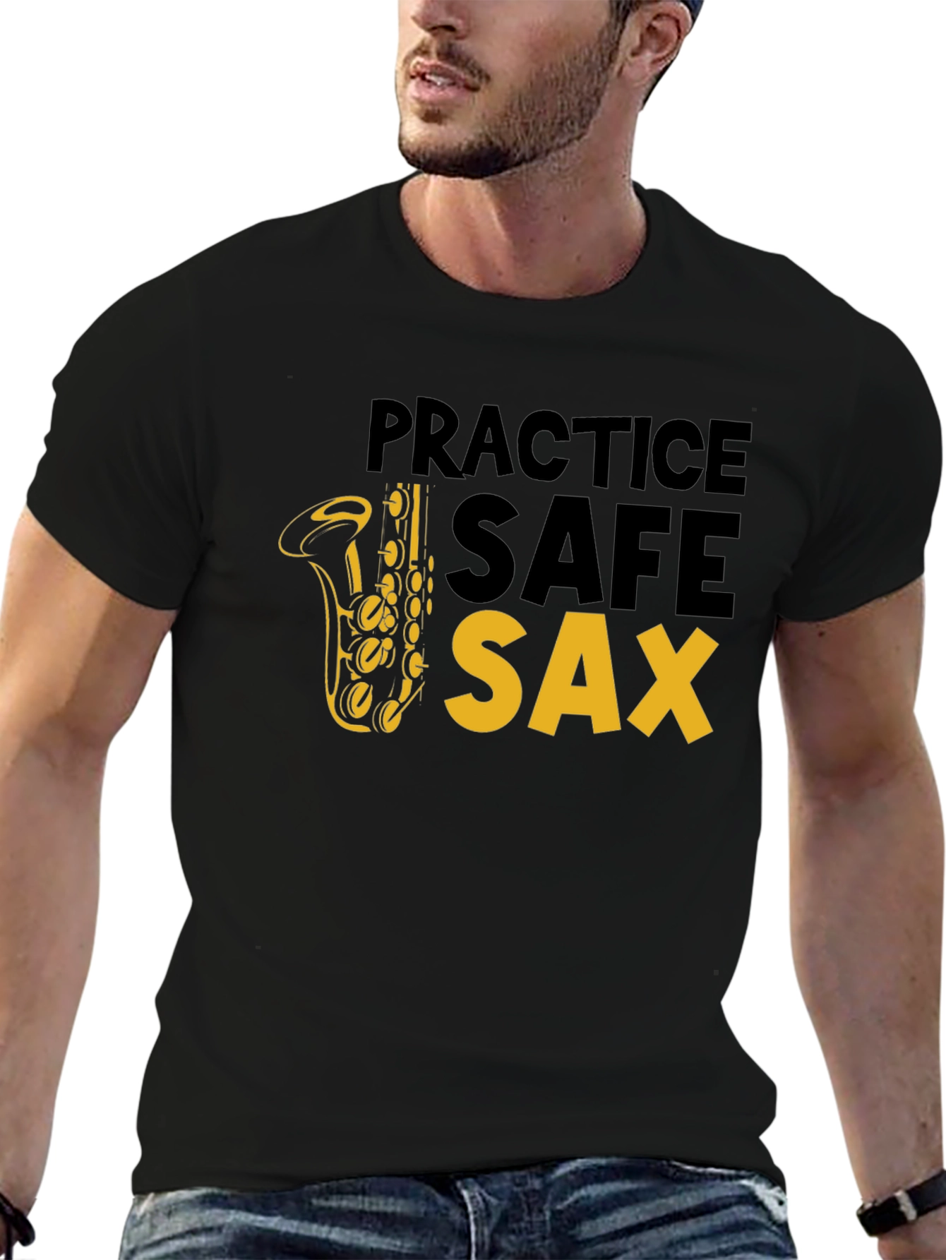 Practice Safe Sax T-Shirt - Music Lover Tee