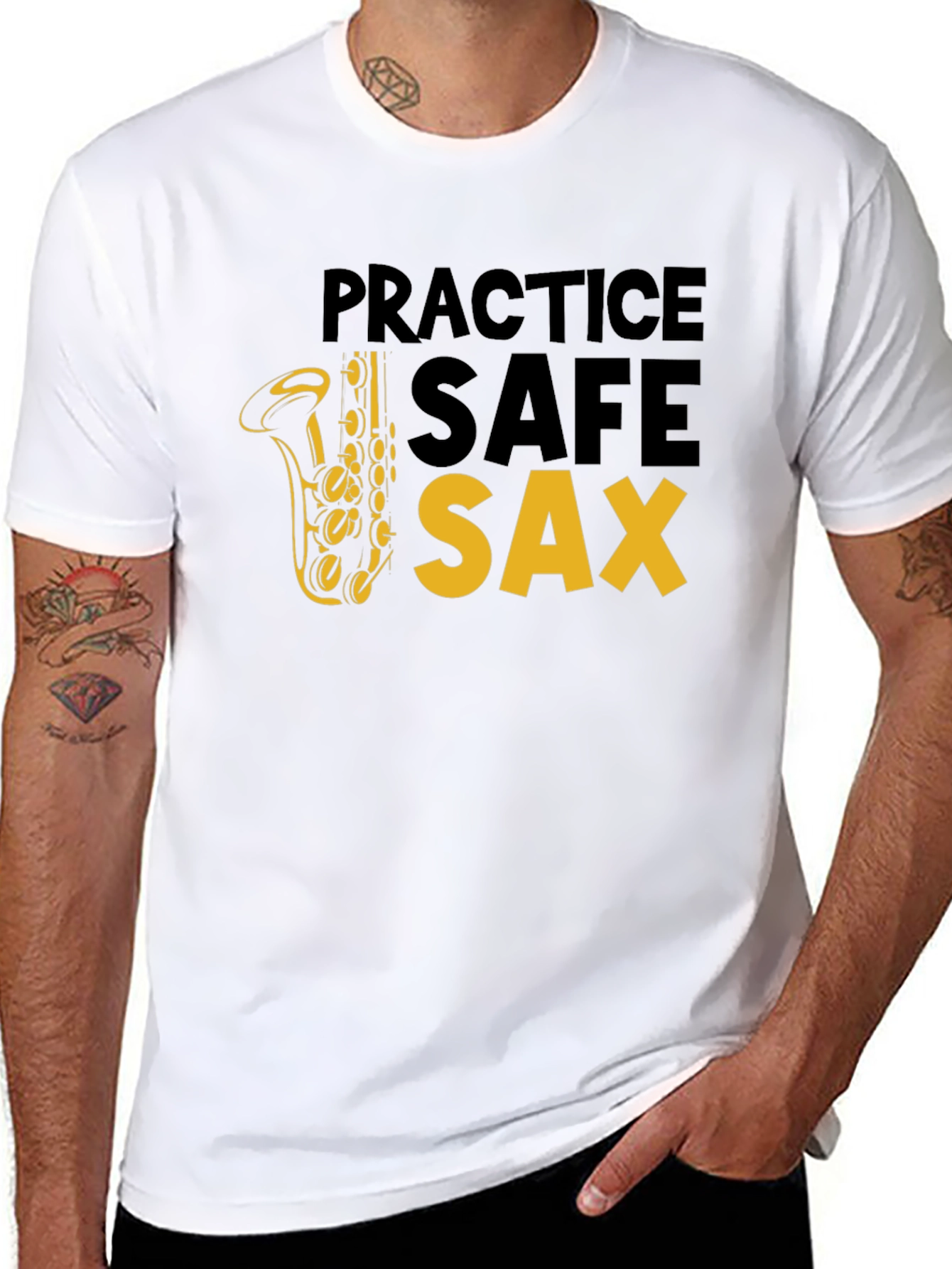 Practice Safe Sax T-Shirt - Music Lover Tee