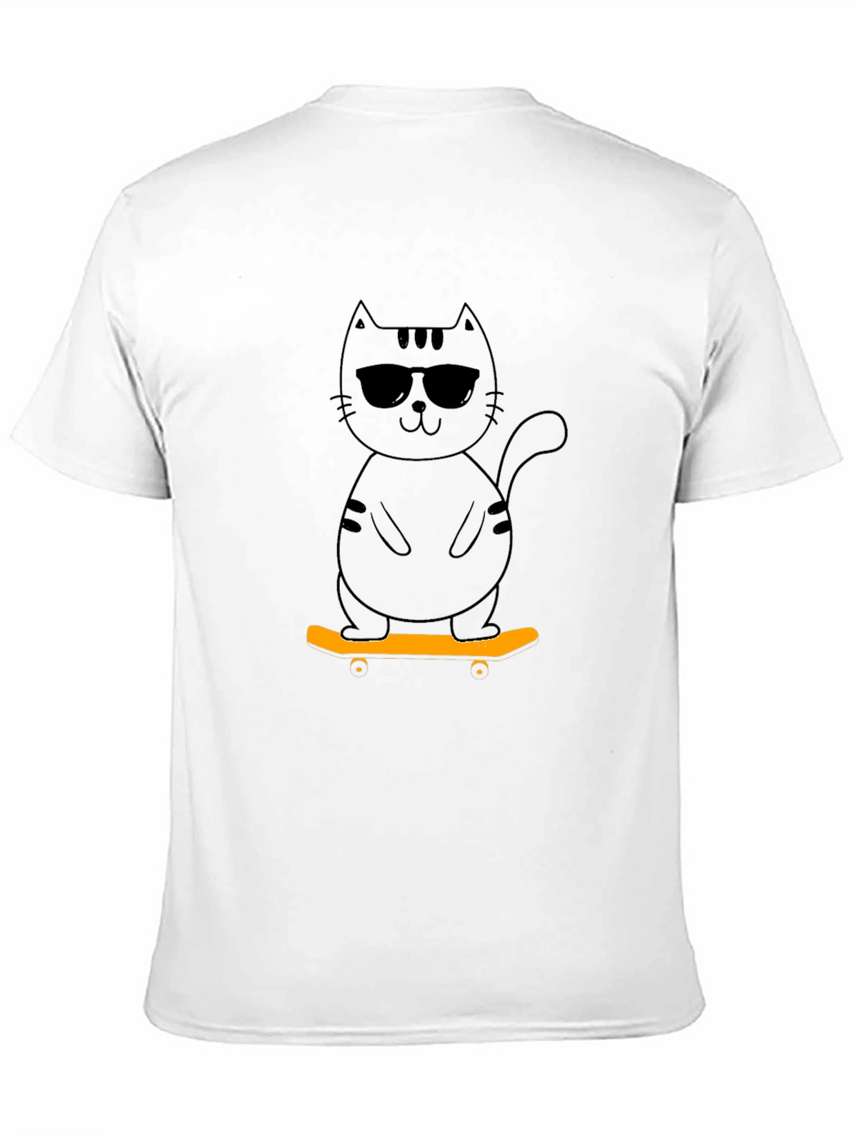 Cool Cat Skateboard Graphic Tee - Black