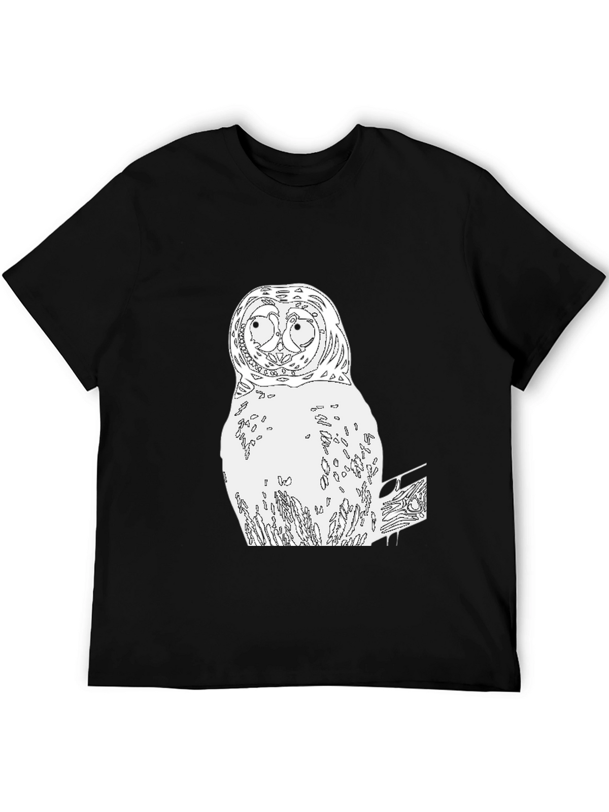 Owl Graphic Print Crew Neck T-Shirt