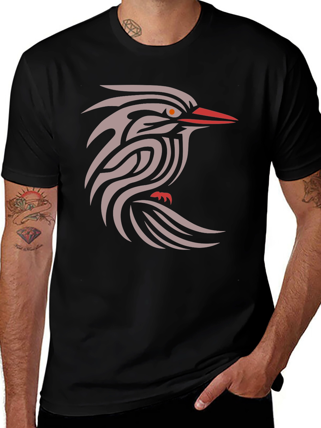 Tribal Bird Graphic T-Shirt