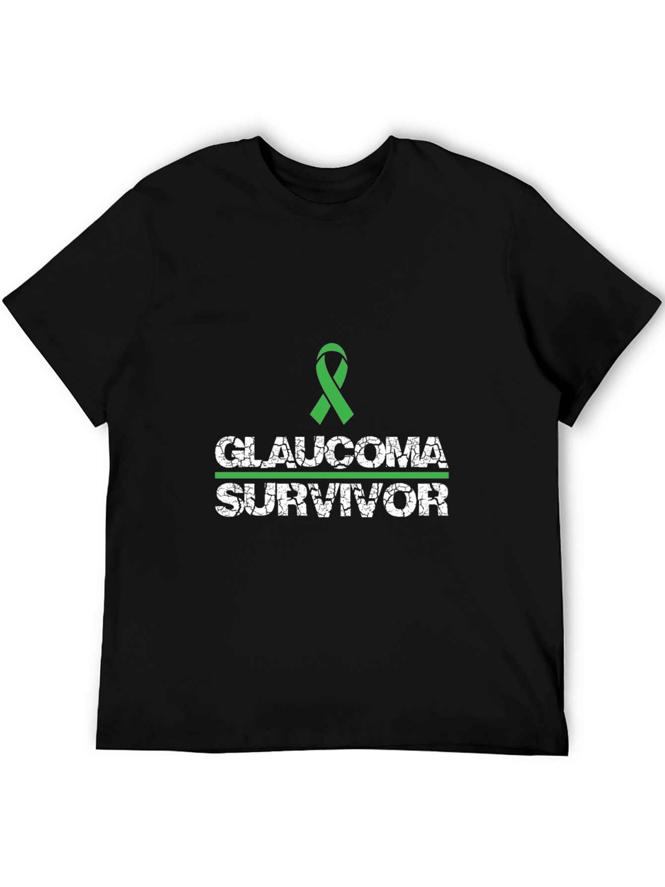 Glaucoma Survivor Black T-Shirt - Awareness Ribbon Design