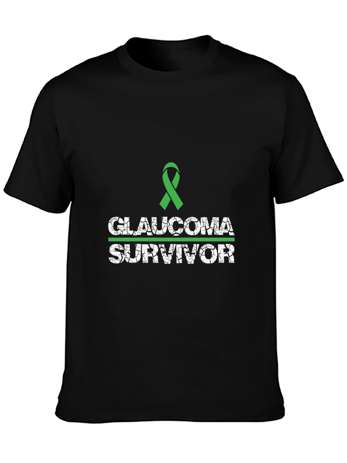 Glaucoma Survivor Black T-Shirt - Awareness Ribbon Design