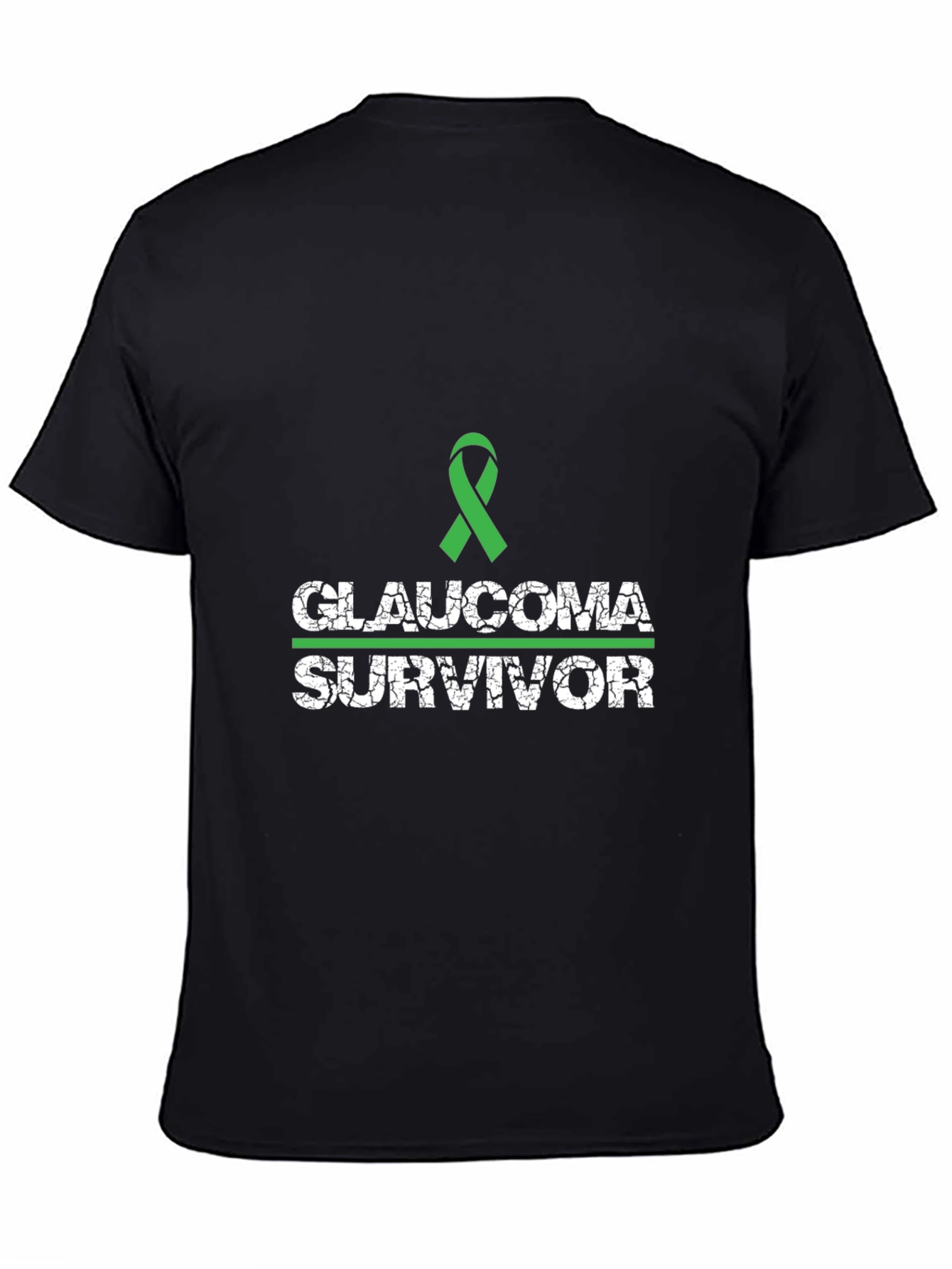 Glaucoma Survivor Black T-Shirt - Awareness Ribbon Design