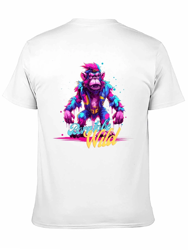 Born to be Wild Monkey Graphic Black T-Shirt