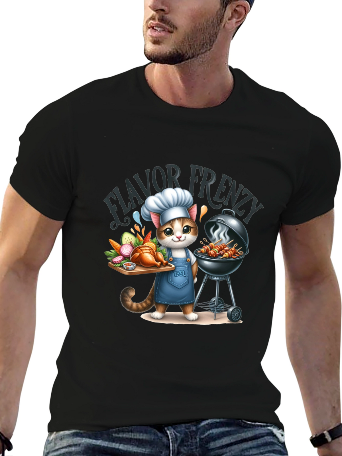 Flavor Frenzy Cat Chef T-Shirt