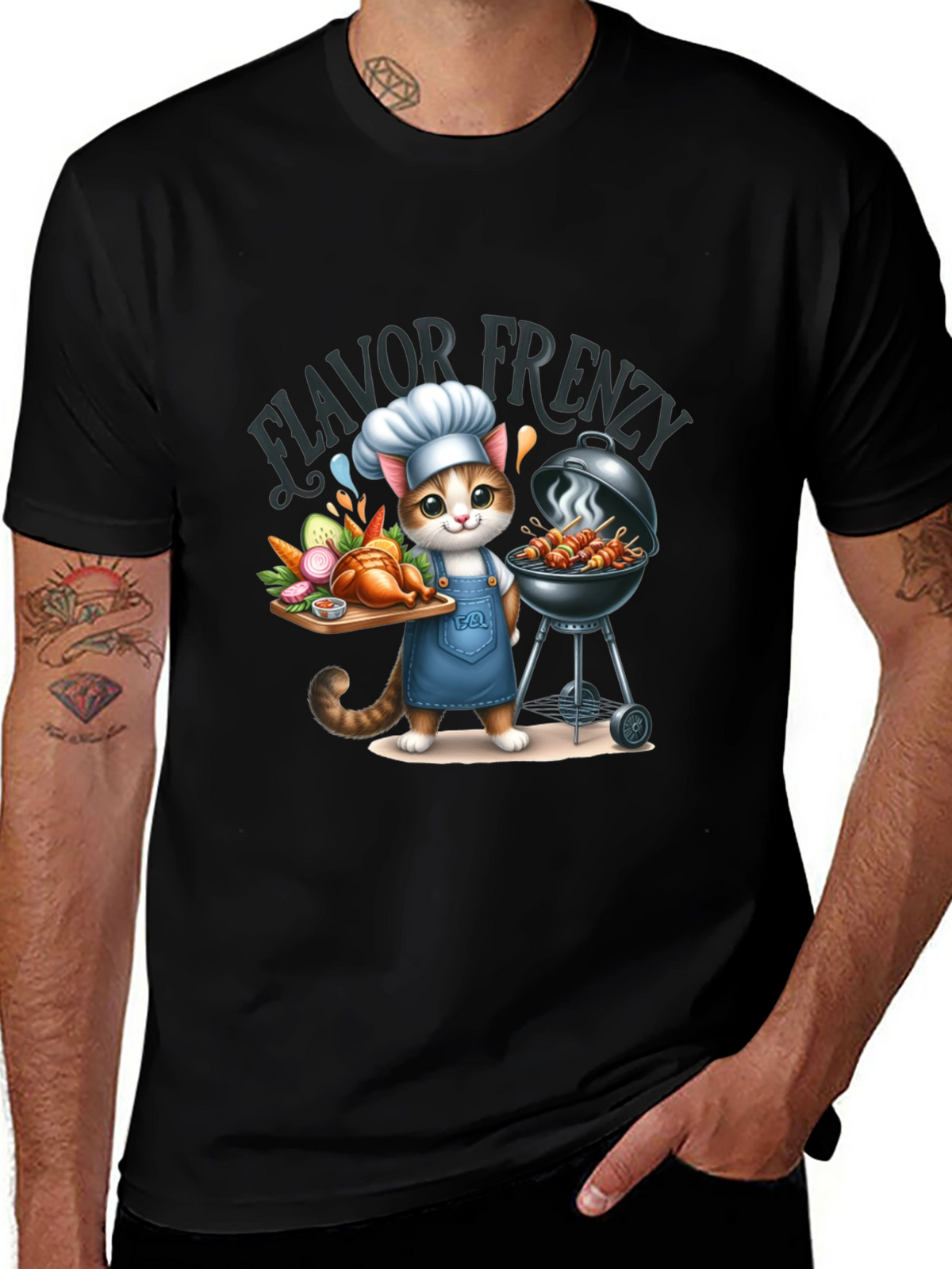 Flavor Frenzy Cat Chef T-Shirt