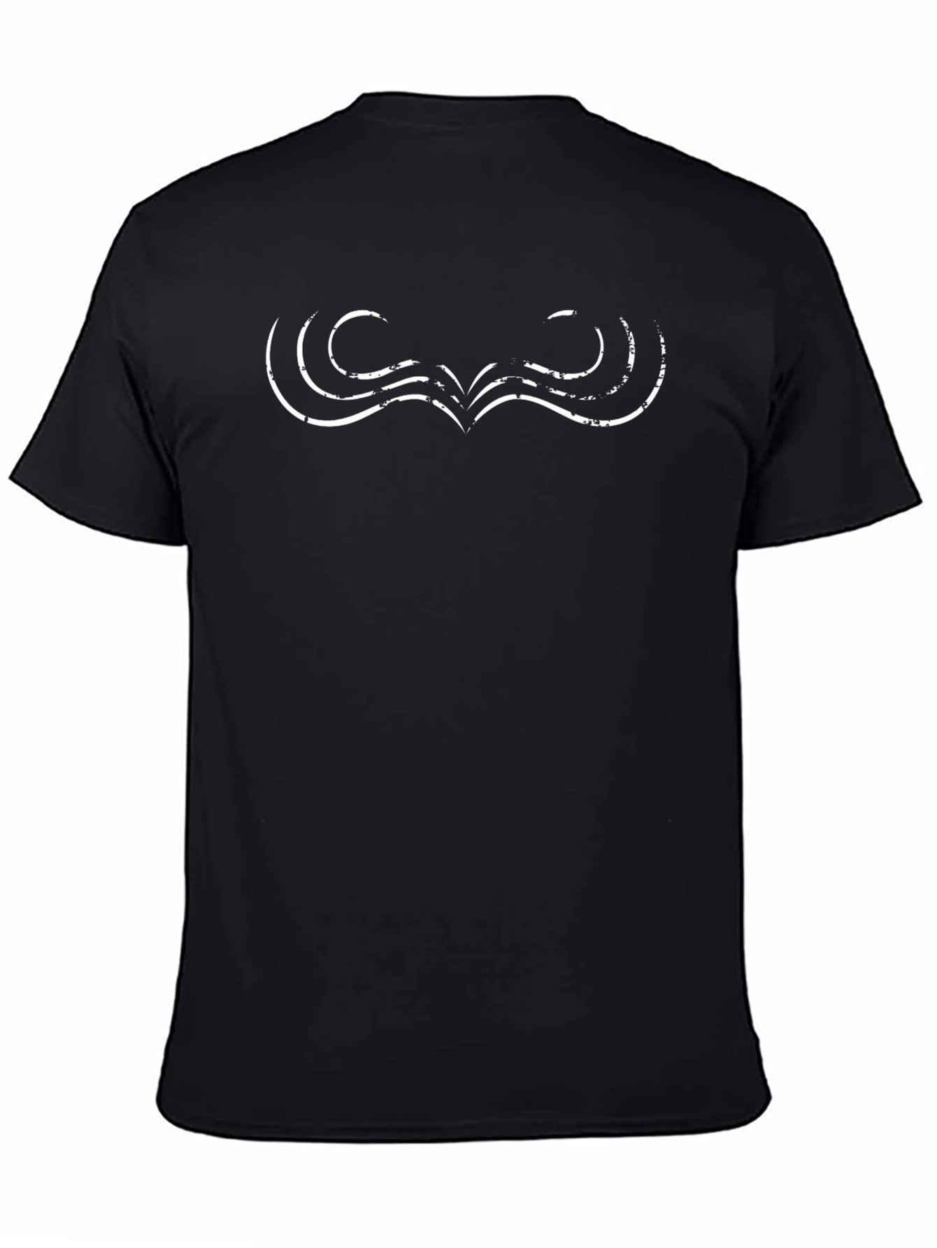 Abstract Graphic Print Black Tee