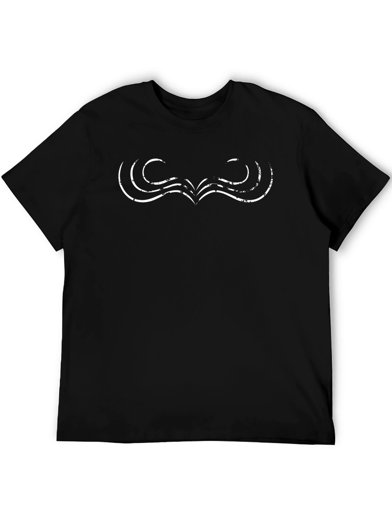 Abstract Graphic Print Black Tee